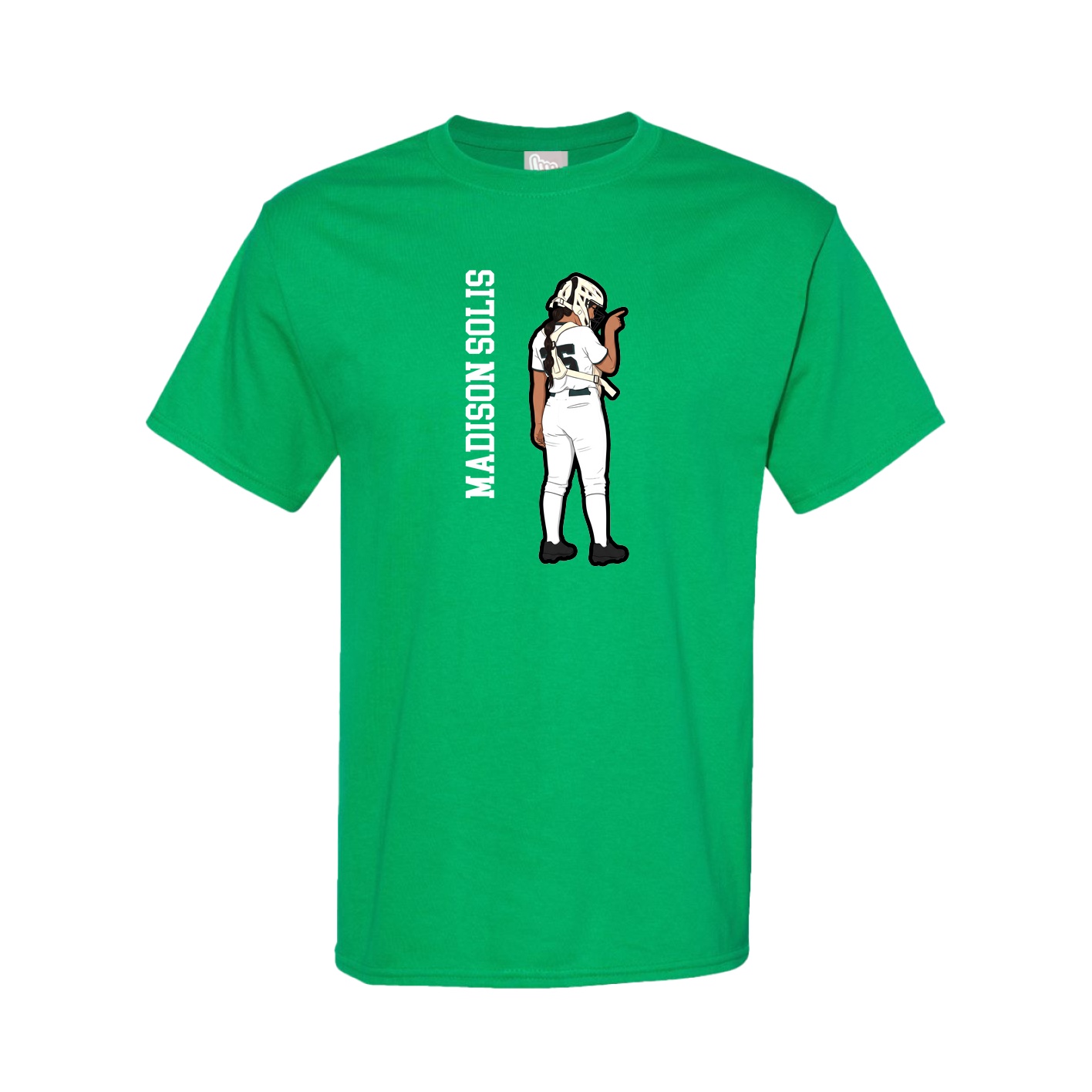 Youth Tee — Name Vertical in Green