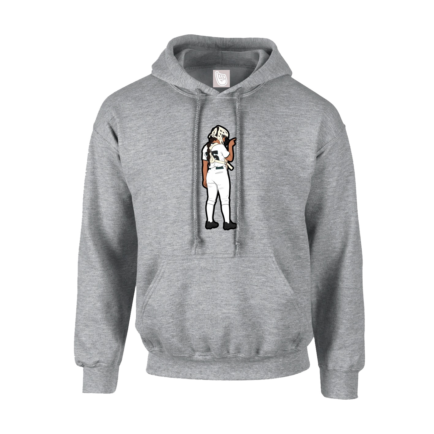 Hoodie — Name Vertical in Grey