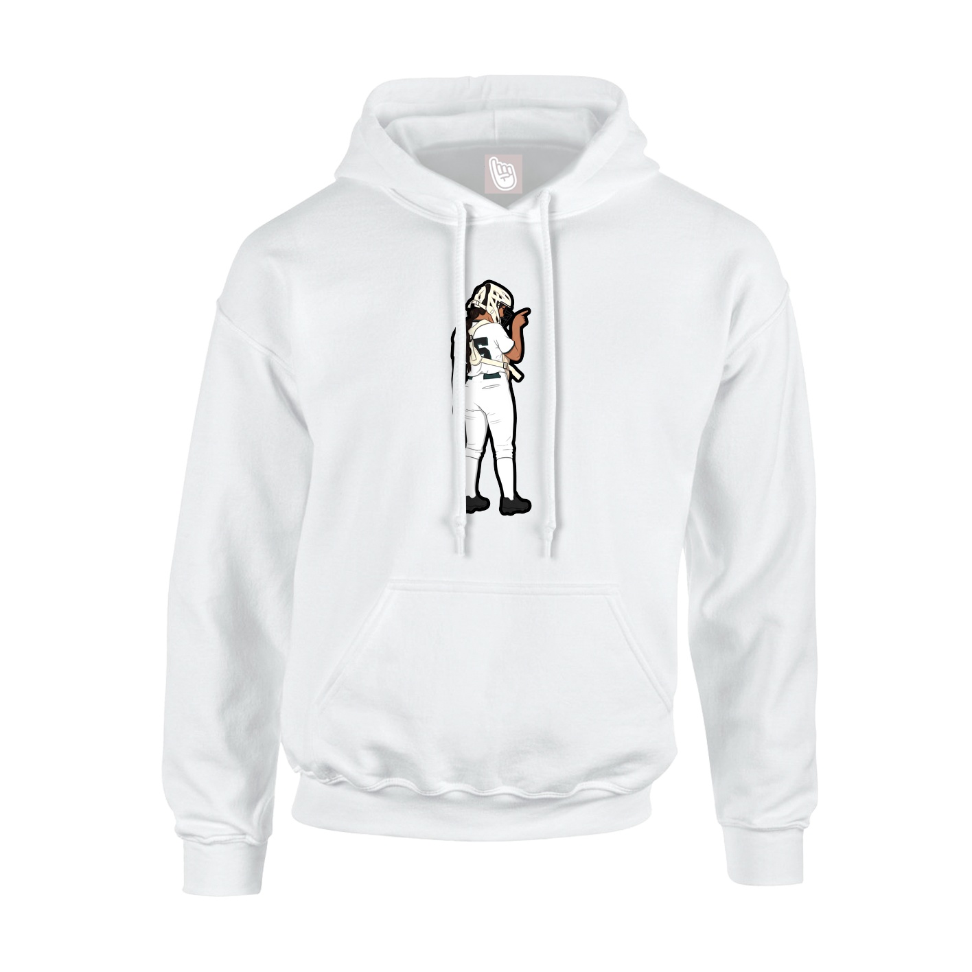 Hoodie — Name Vertical in White