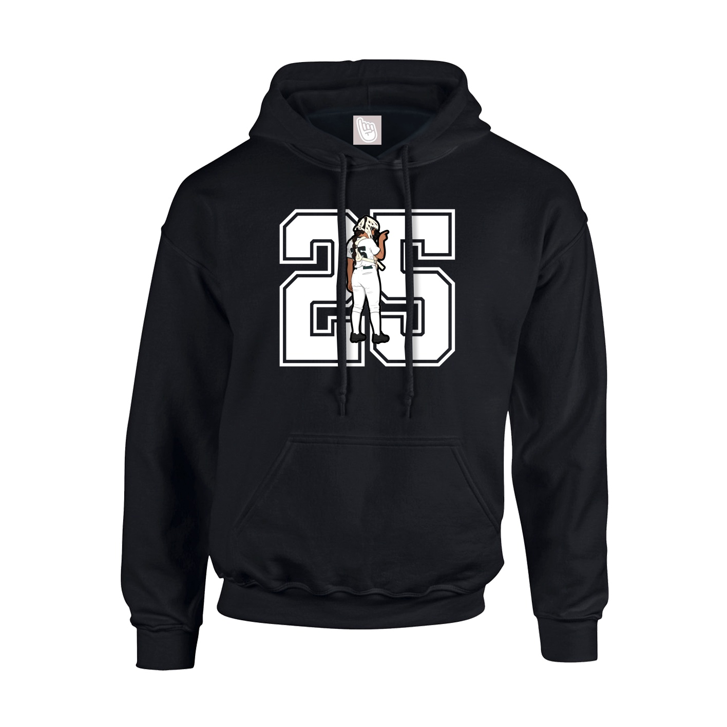 Youth Hoodie — Number in Black