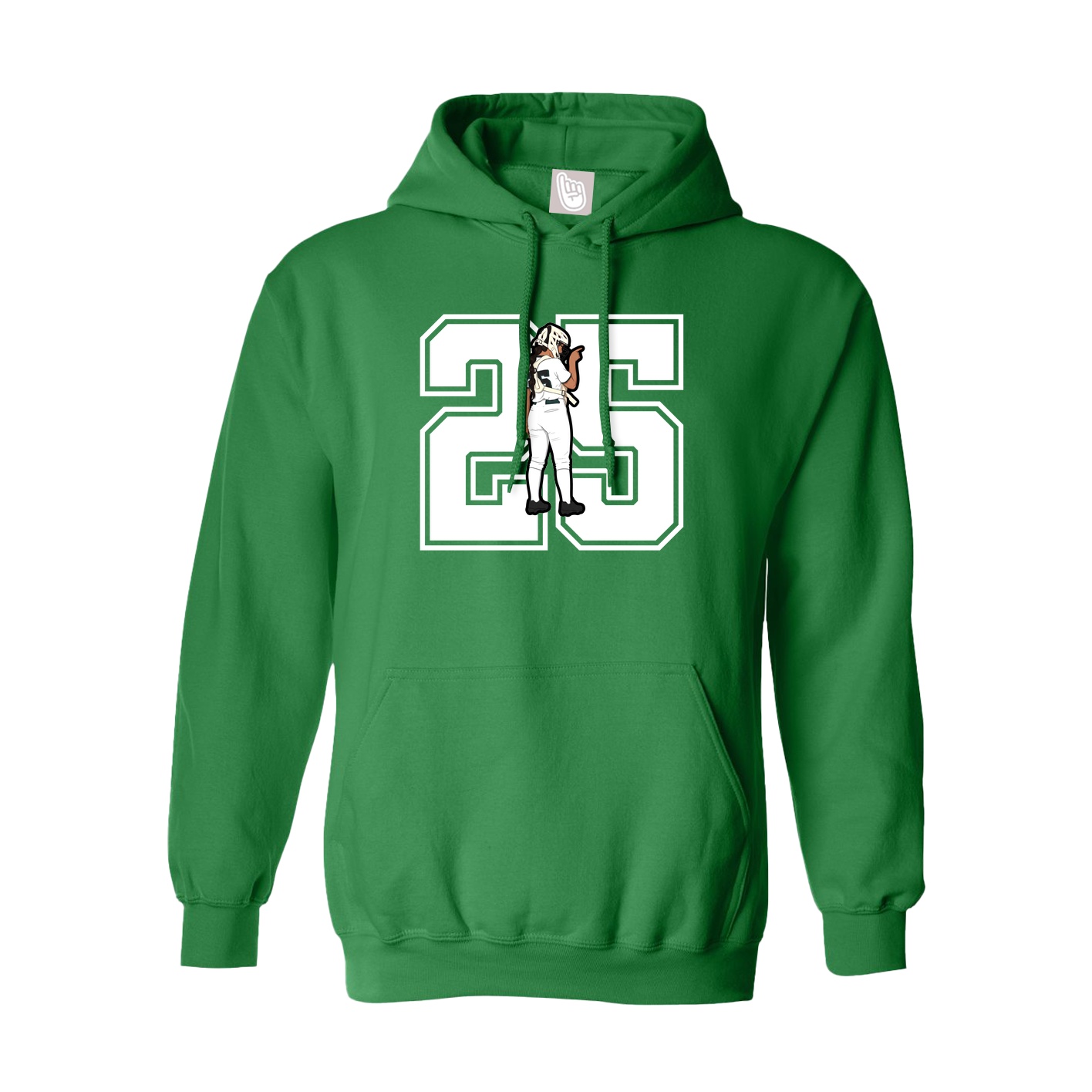 Youth Hoodie — Number in Green