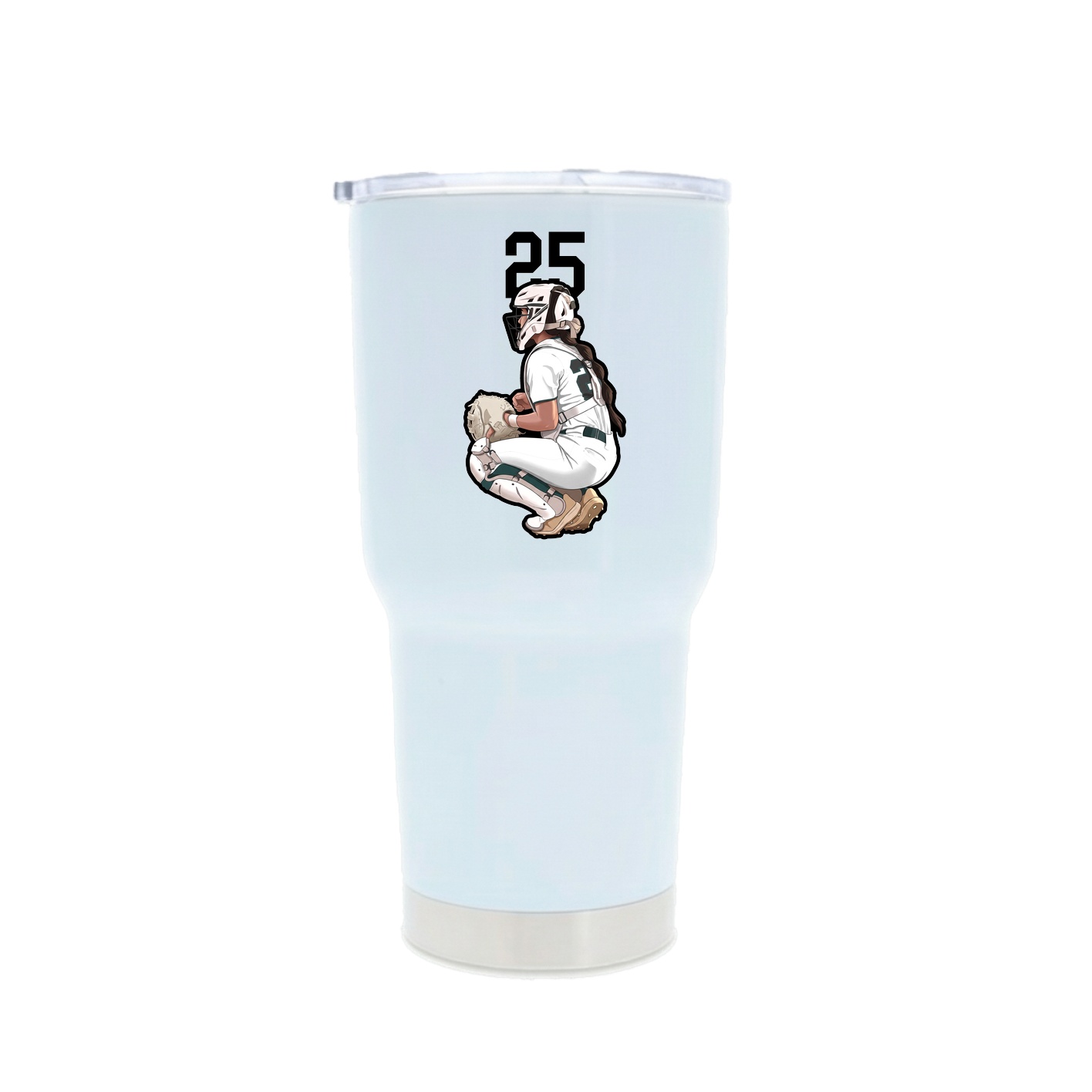 30oz Stainless Steel Tumbler — Number Top in White
