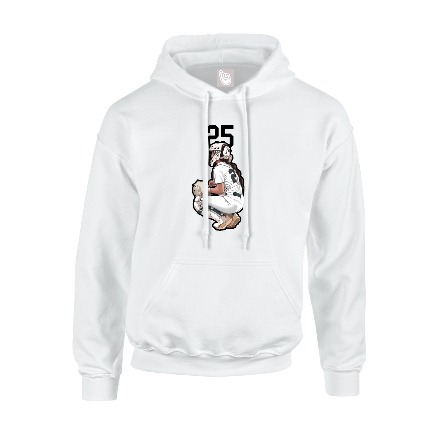Youth Hoodie — Number Top in White