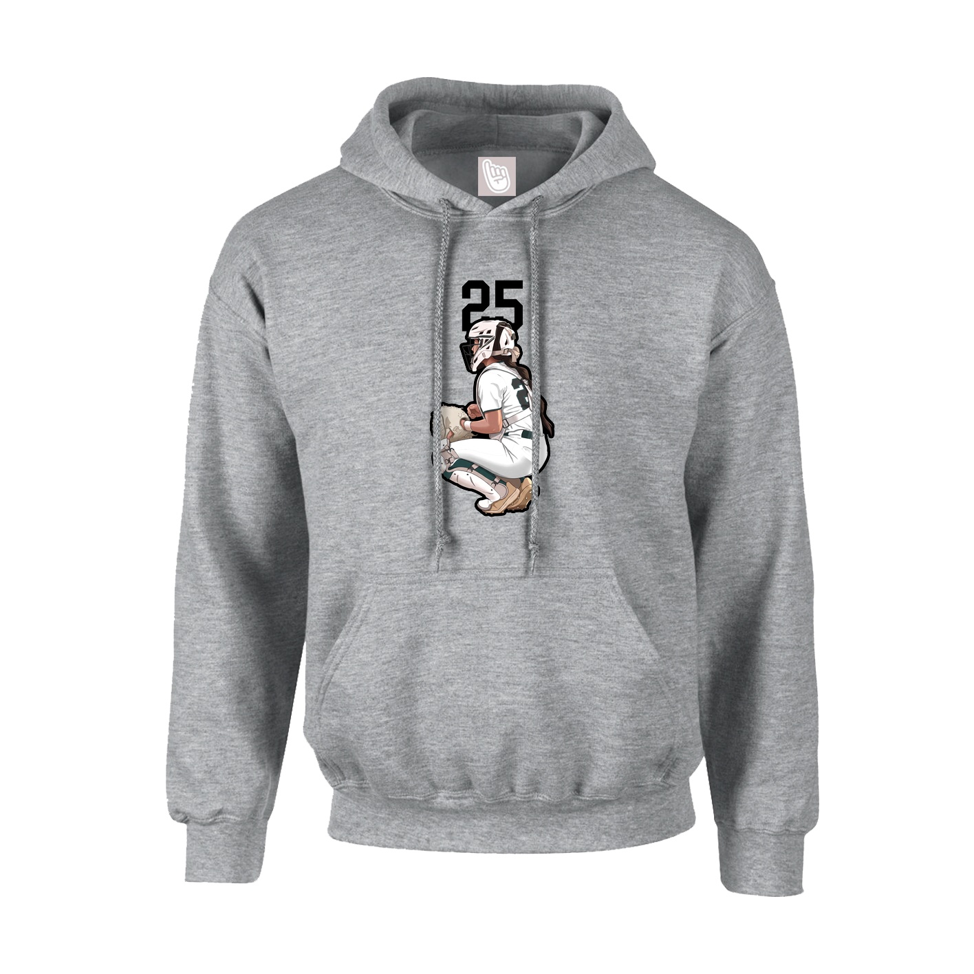 Youth Hoodie — Number Top in Grey