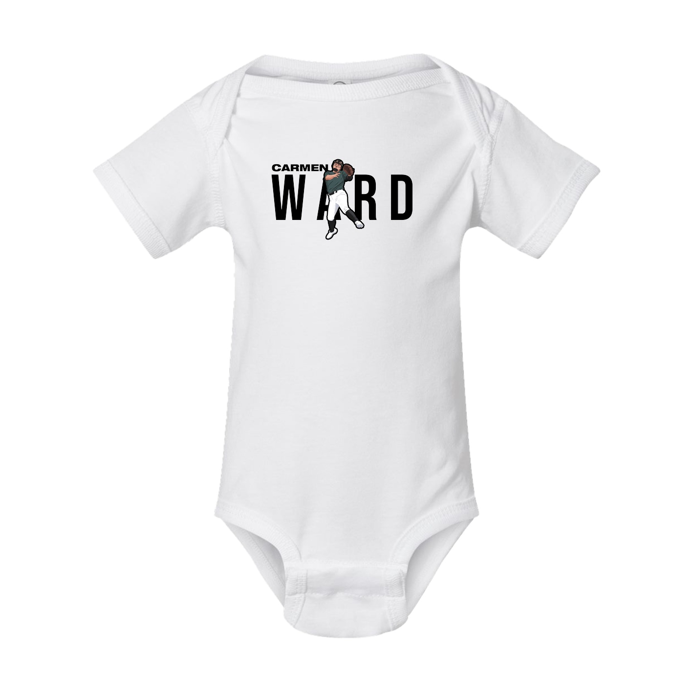 Baby Onesie — Player Name in White
