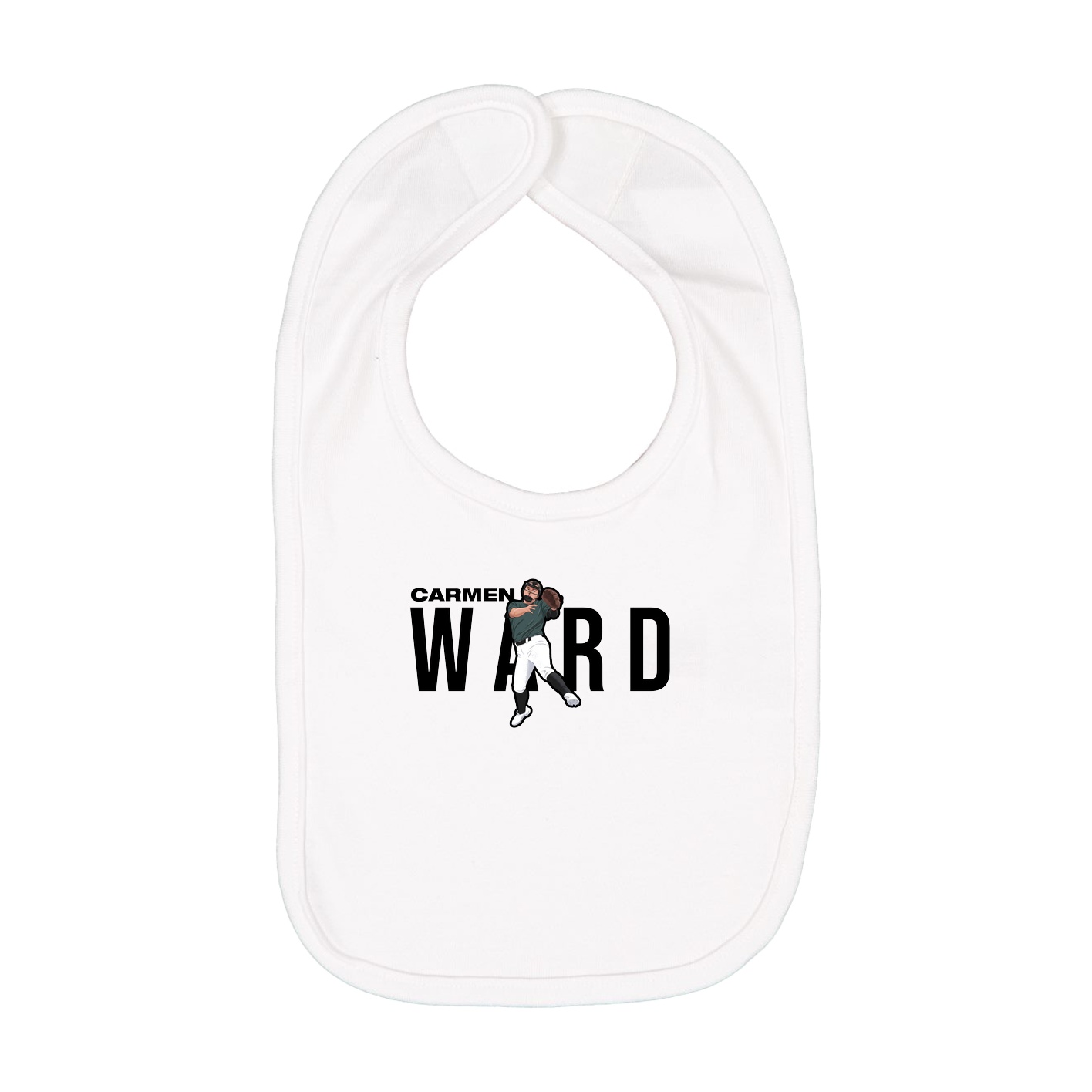 Infant Bib — Player Name in White