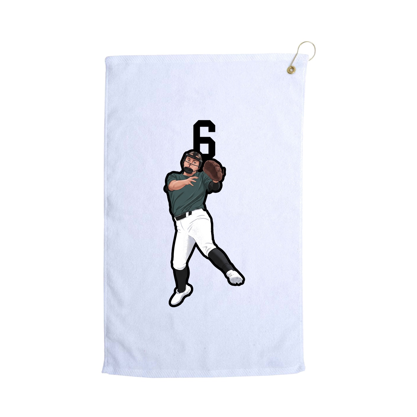 Golf Towel — Number Top in White