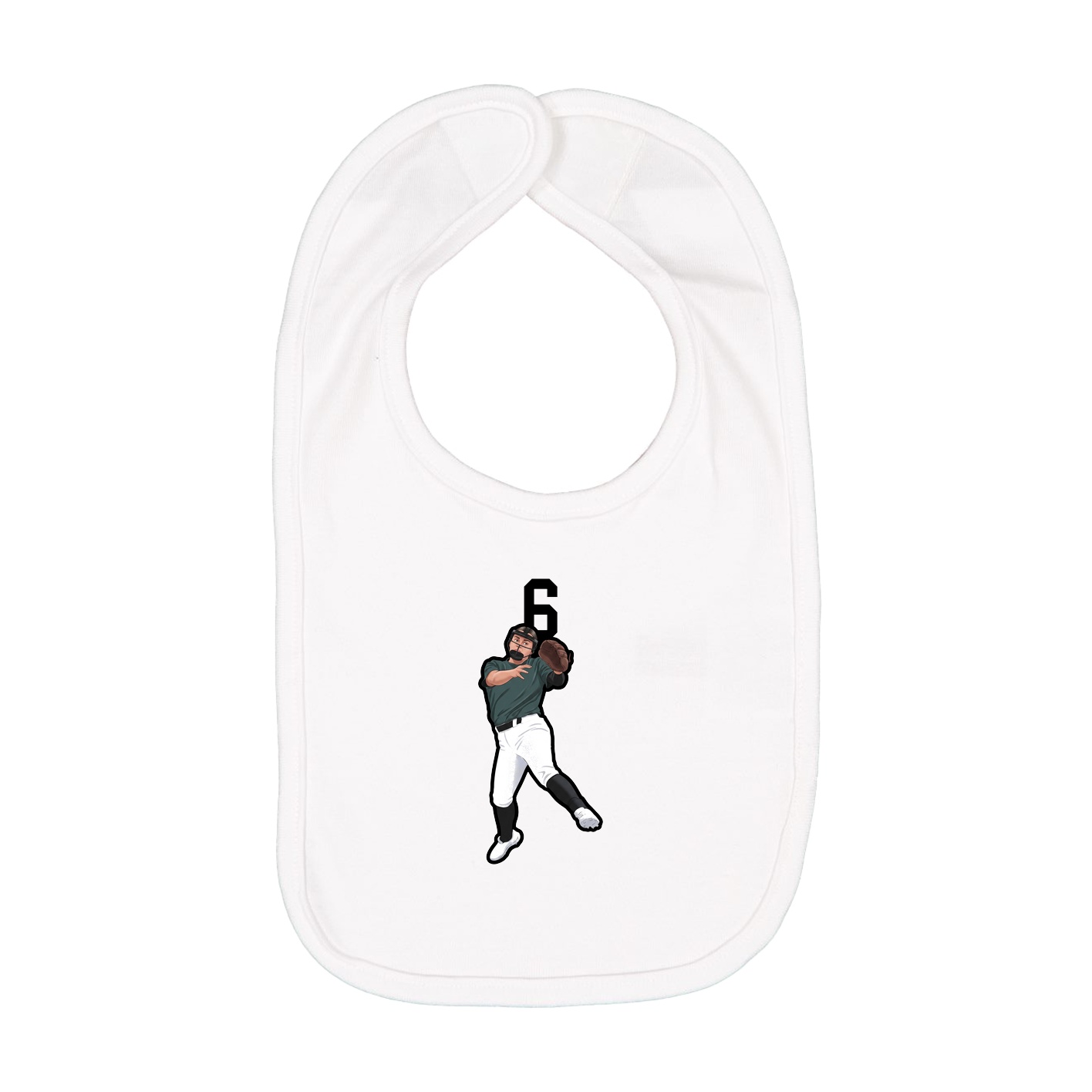 Infant Bib — Number Top in White