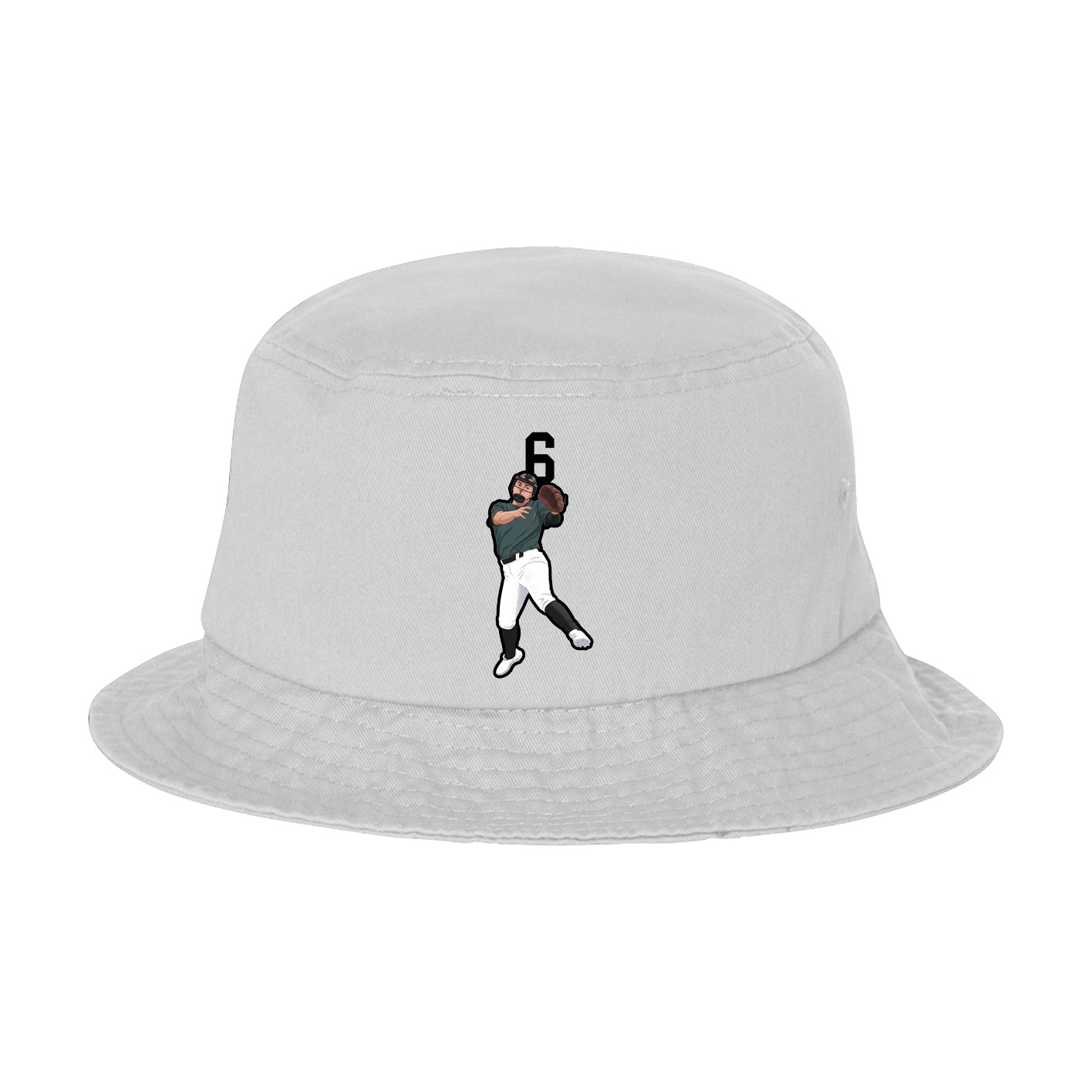 Bucket Cap — Number Top in White
