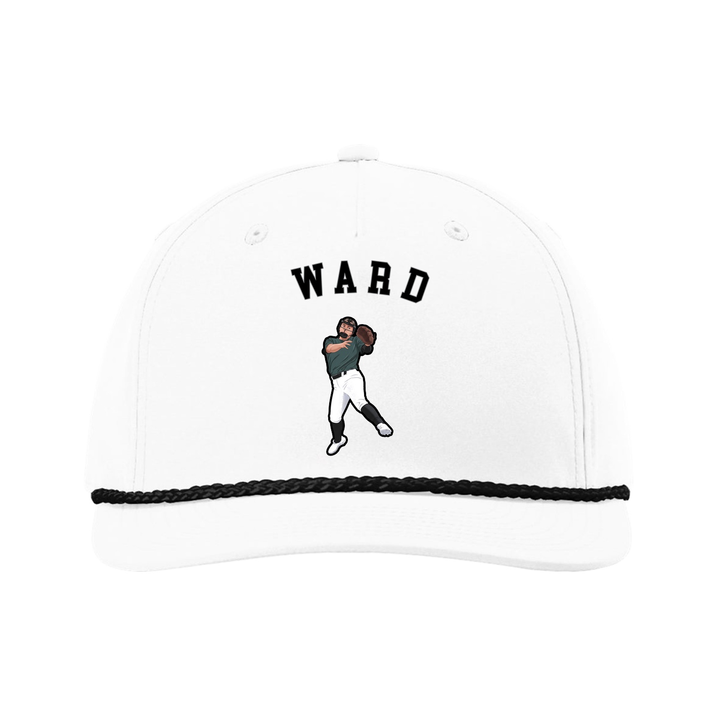 Five-Panel Classic Rope Cap — Shirsey Arch in White