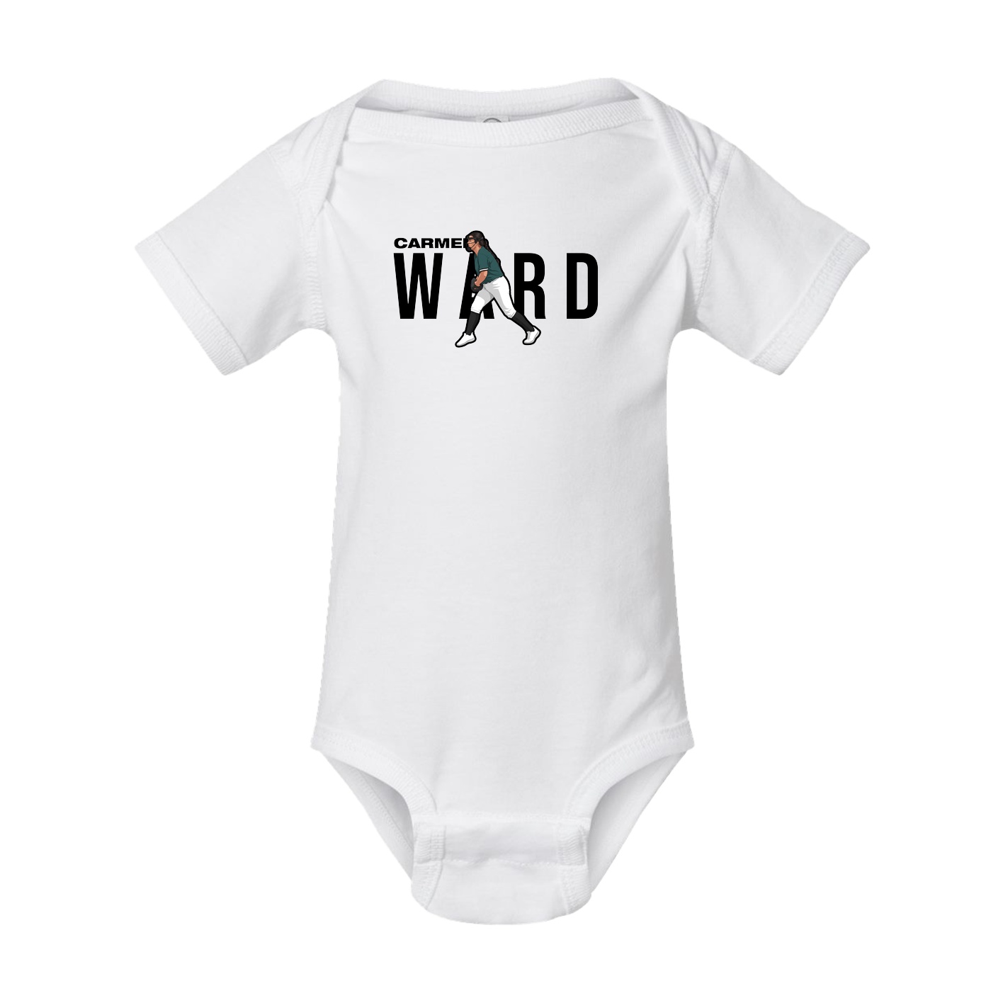 Baby Onesie — Player Name in White