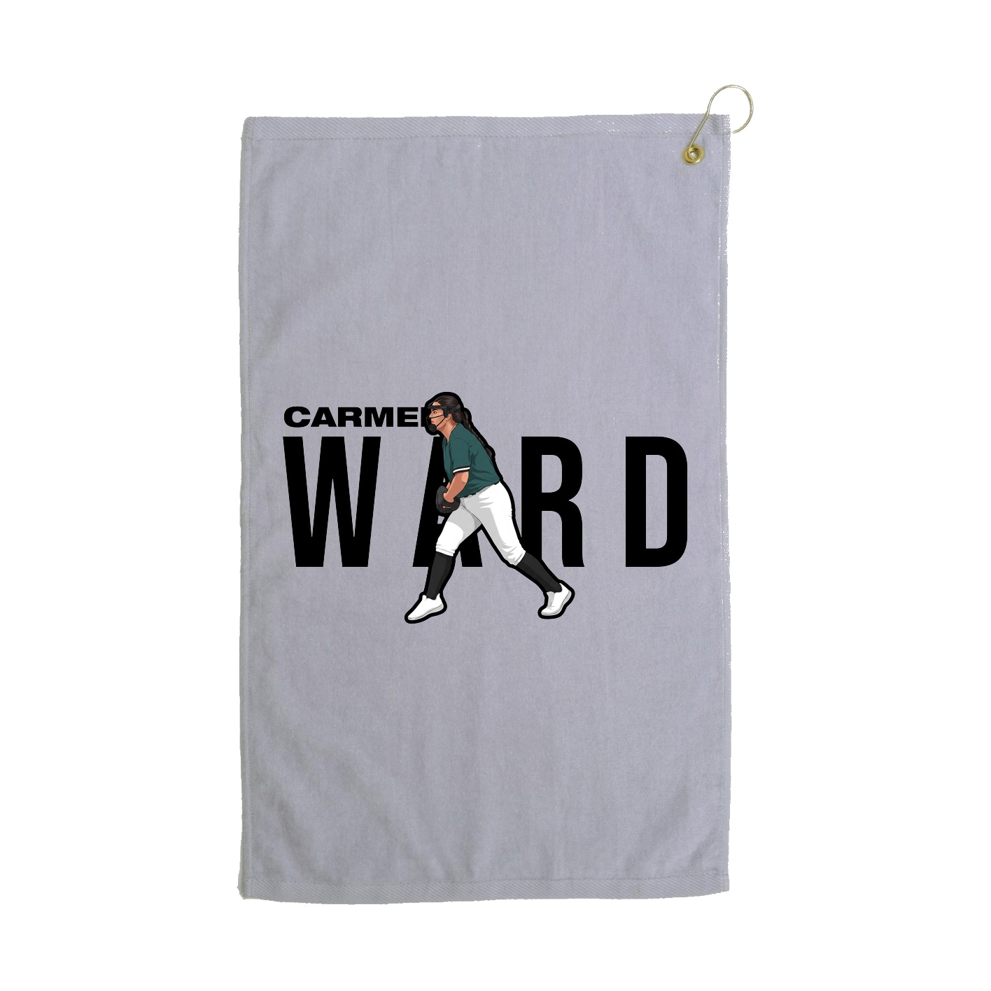 Golf Towel — Player Name in Grey