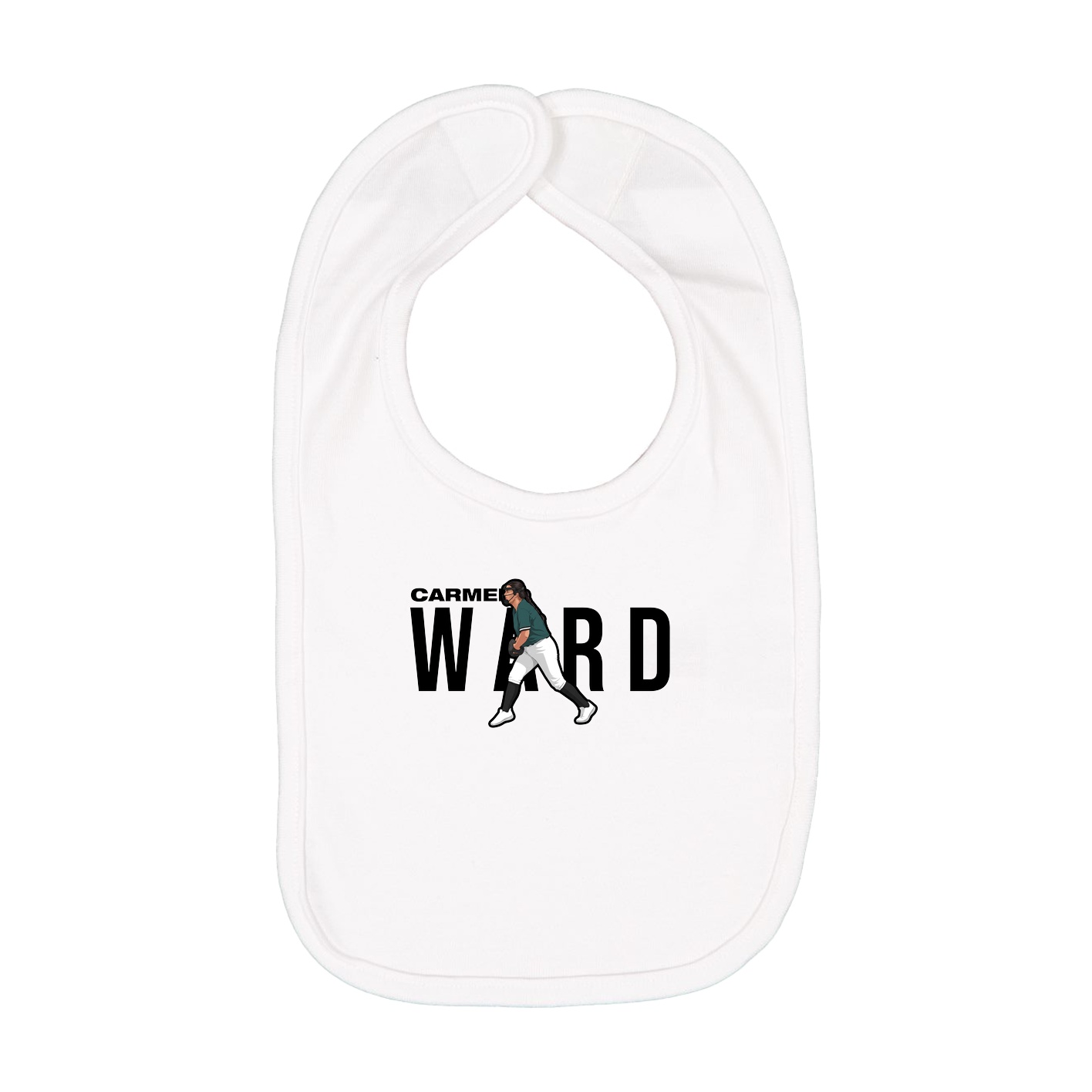 Infant Bib — Player Name in White