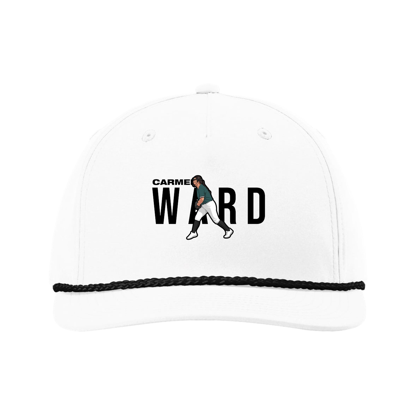 Five-Panel Classic Rope Cap — Player Name in White
