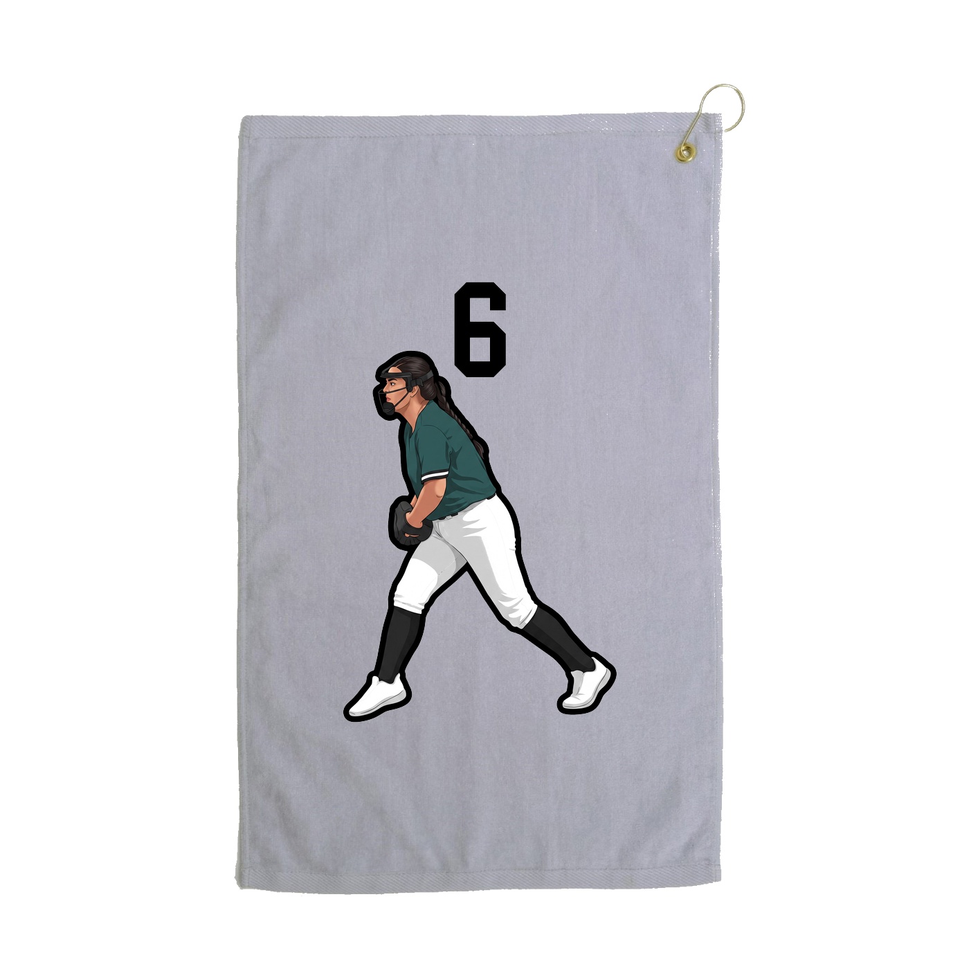 Golf Towel — Number Top in Grey
