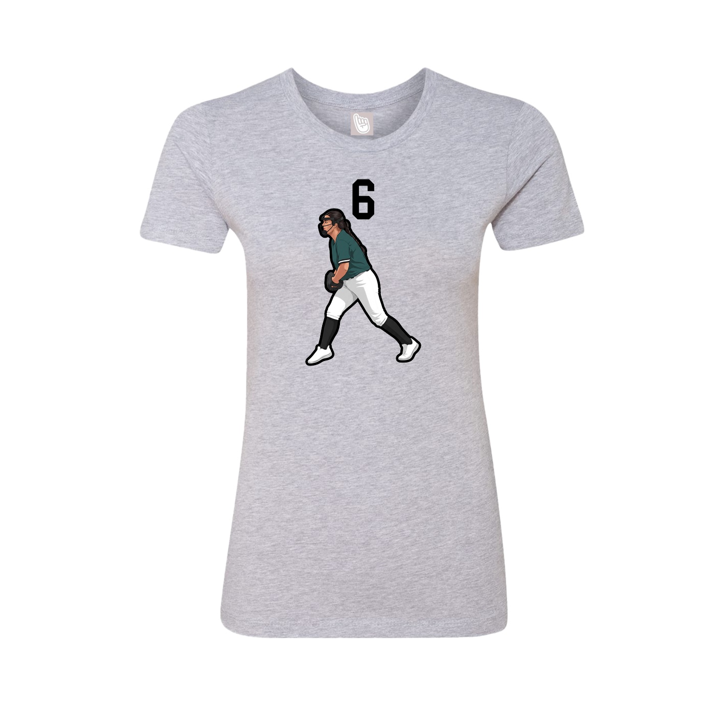 Fitted Women's Tee — Number Top in Grey