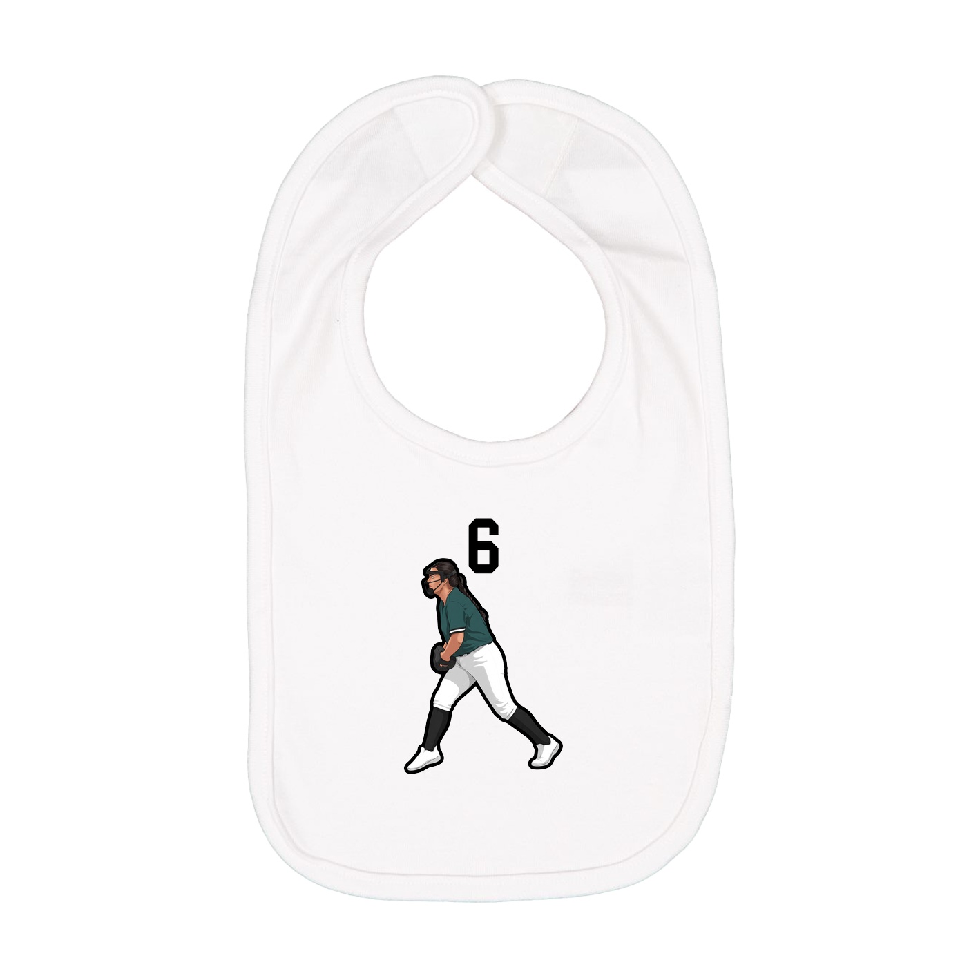 Infant Bib — Number Top in White