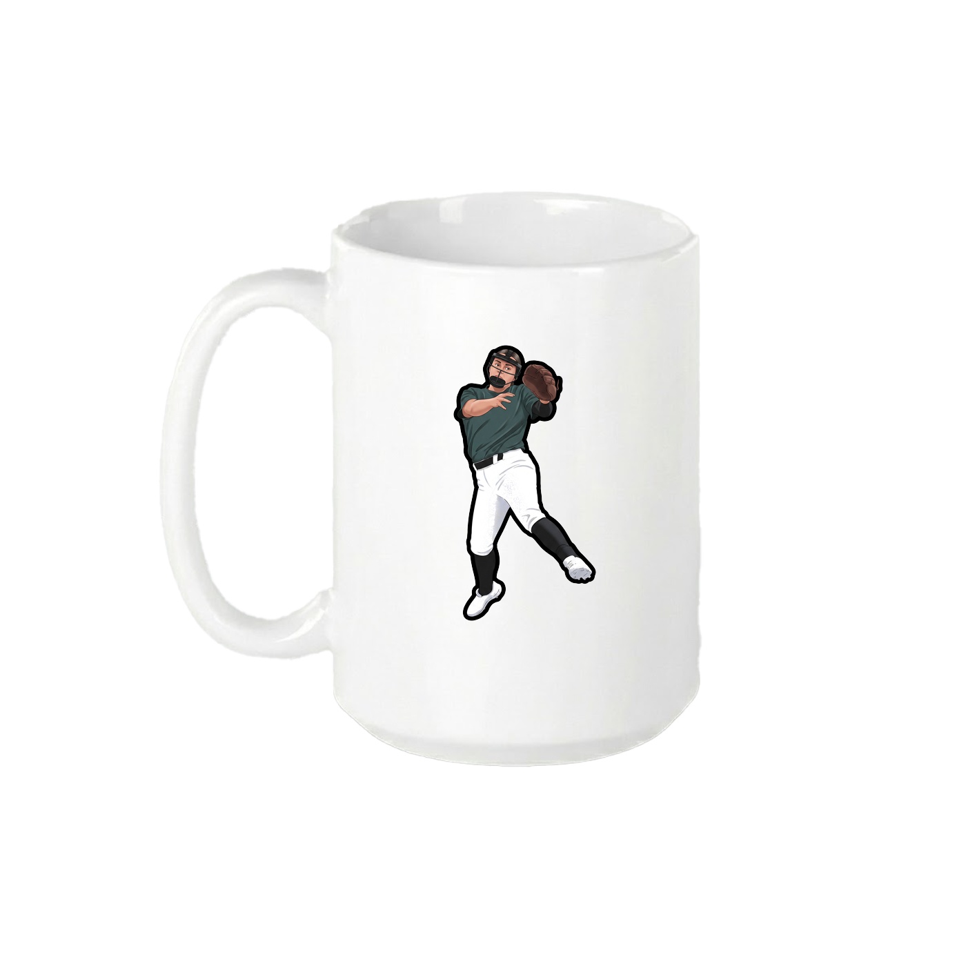 15oz Coffee Mug — Name Vertical in White