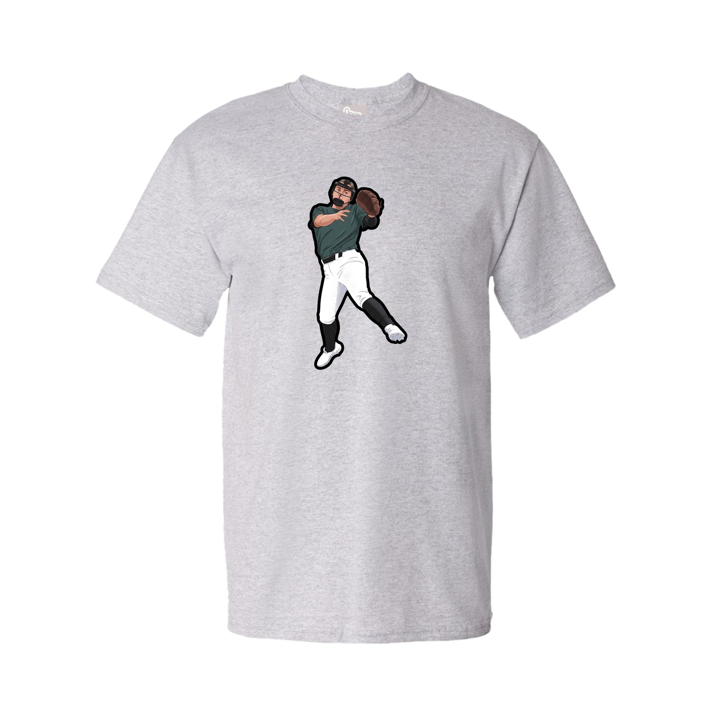Youth Tee — Name Vertical in Grey