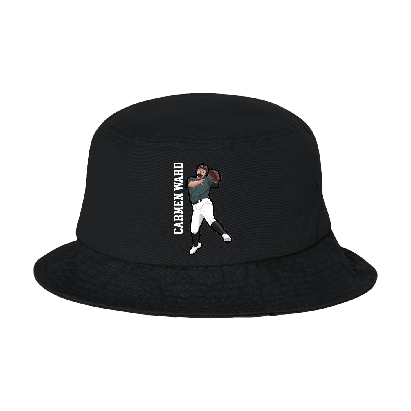 Bucket Cap — Name Vertical in Black
