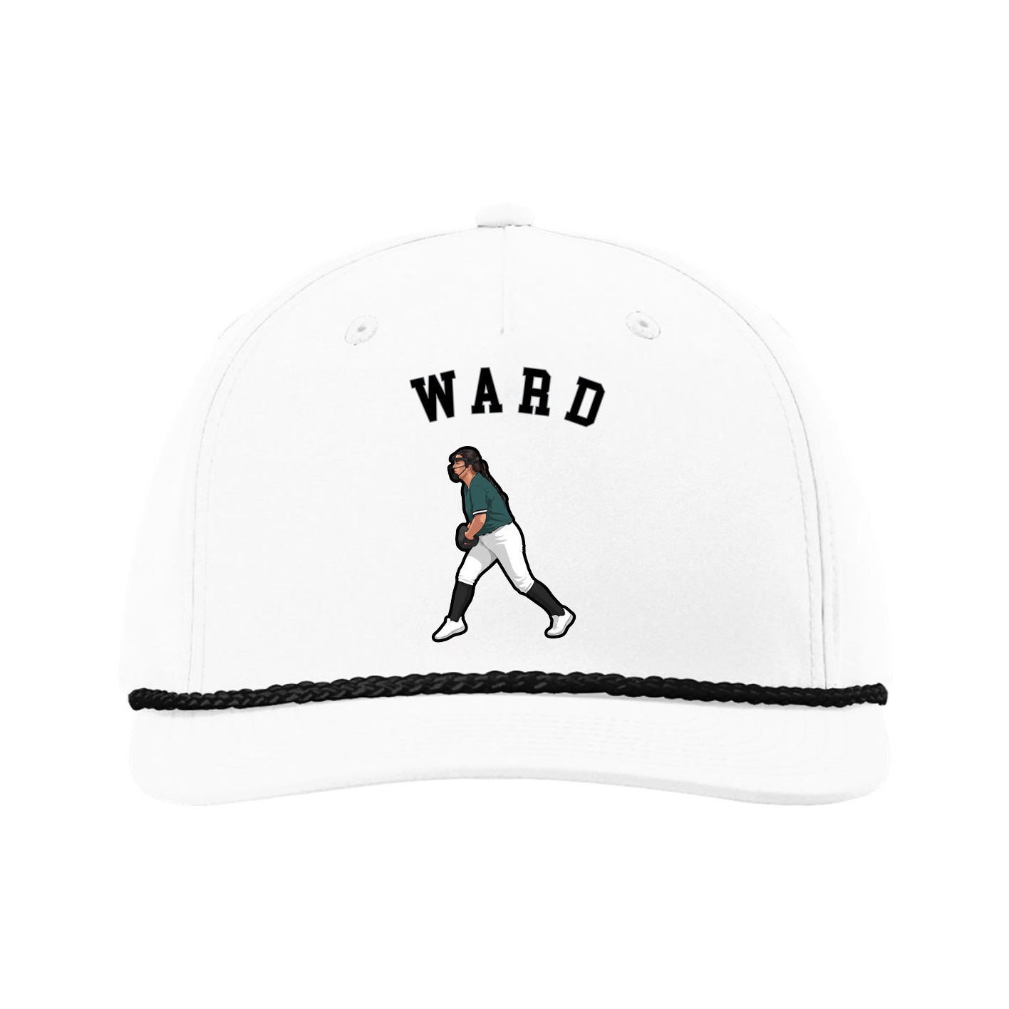 Five-Panel Classic Rope Cap — Shirsey Arch in White