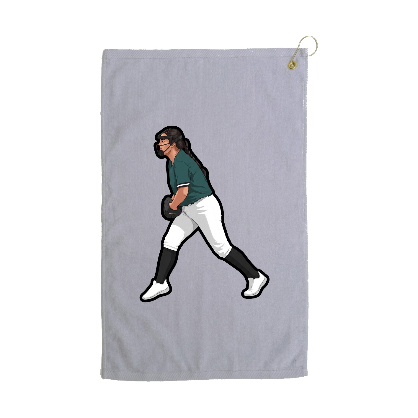 Golf Towel — Name Vertical in Grey