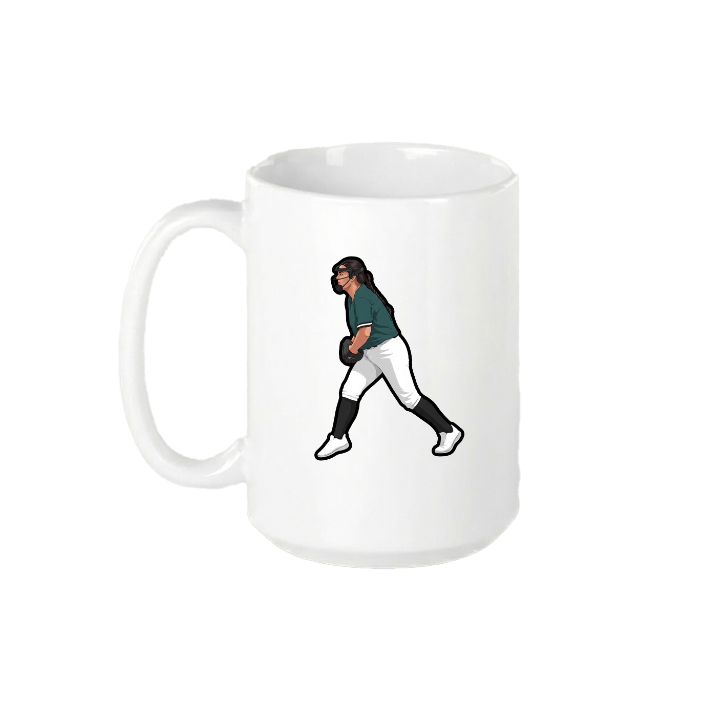 15oz Coffee Mug — Name Vertical in White