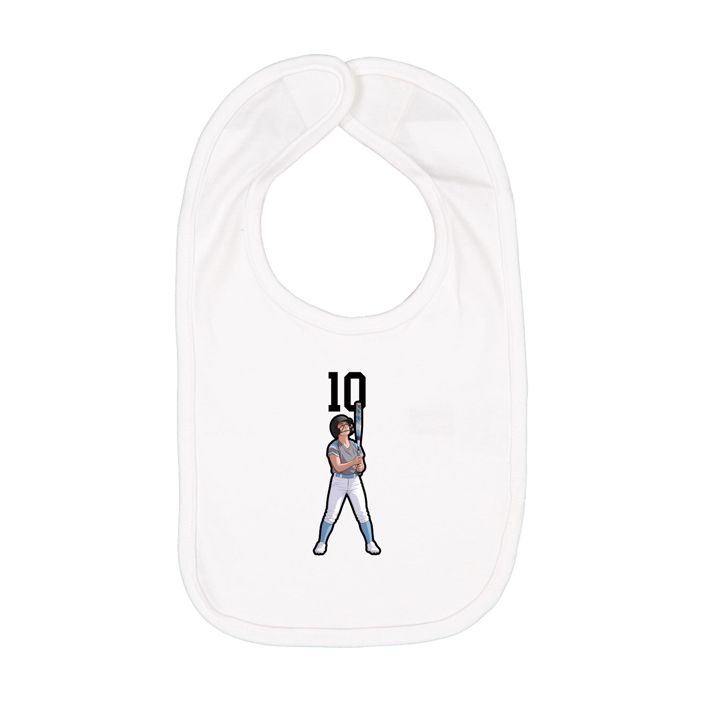 Infant Bib — Number Top in White