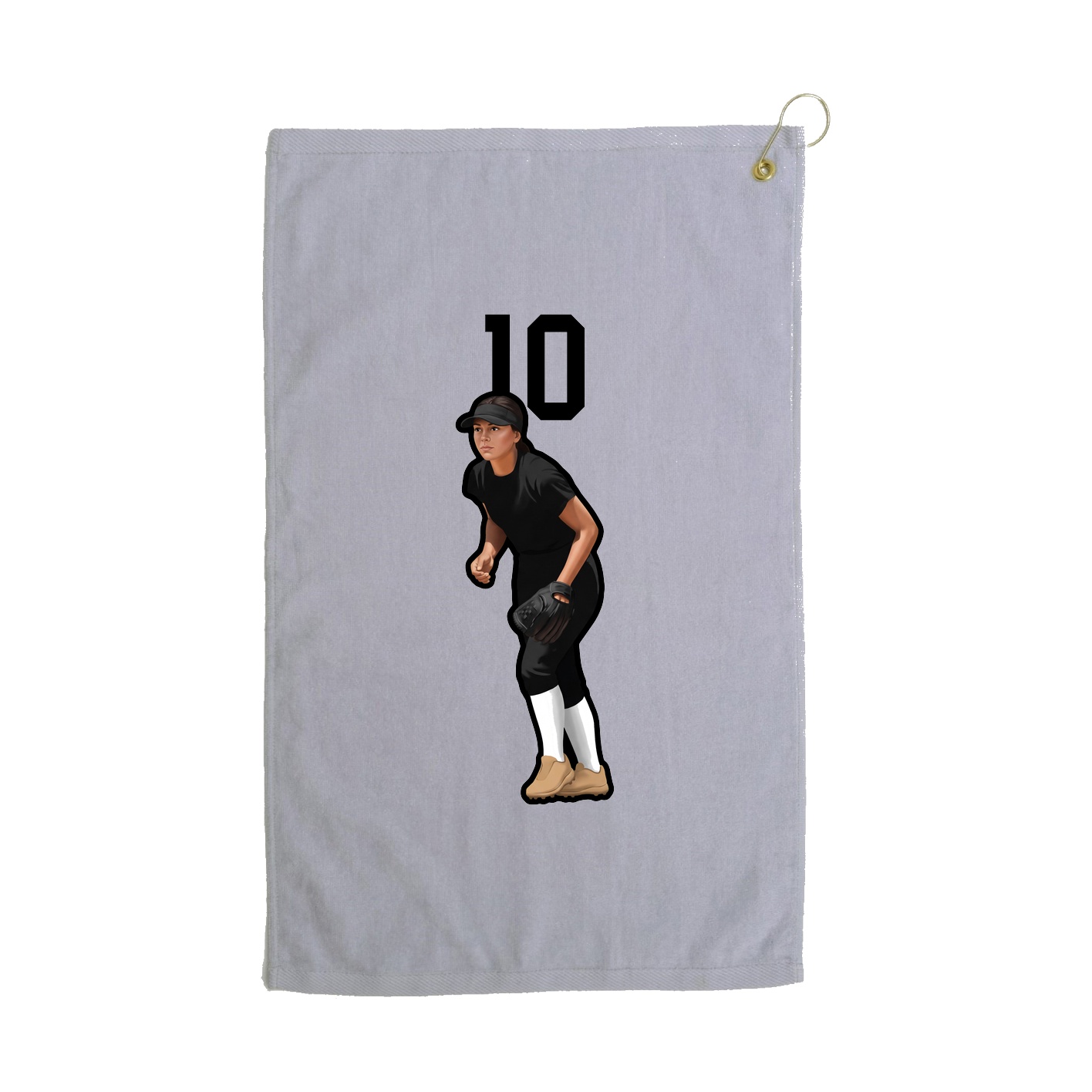 Golf Towel — Number Top in Grey
