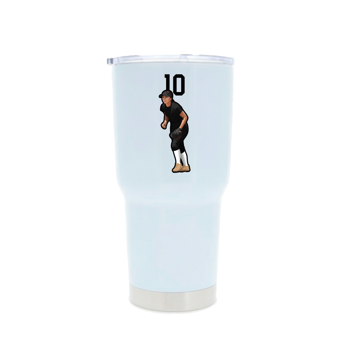 30oz Stainless Steel Tumbler — Number Top in White