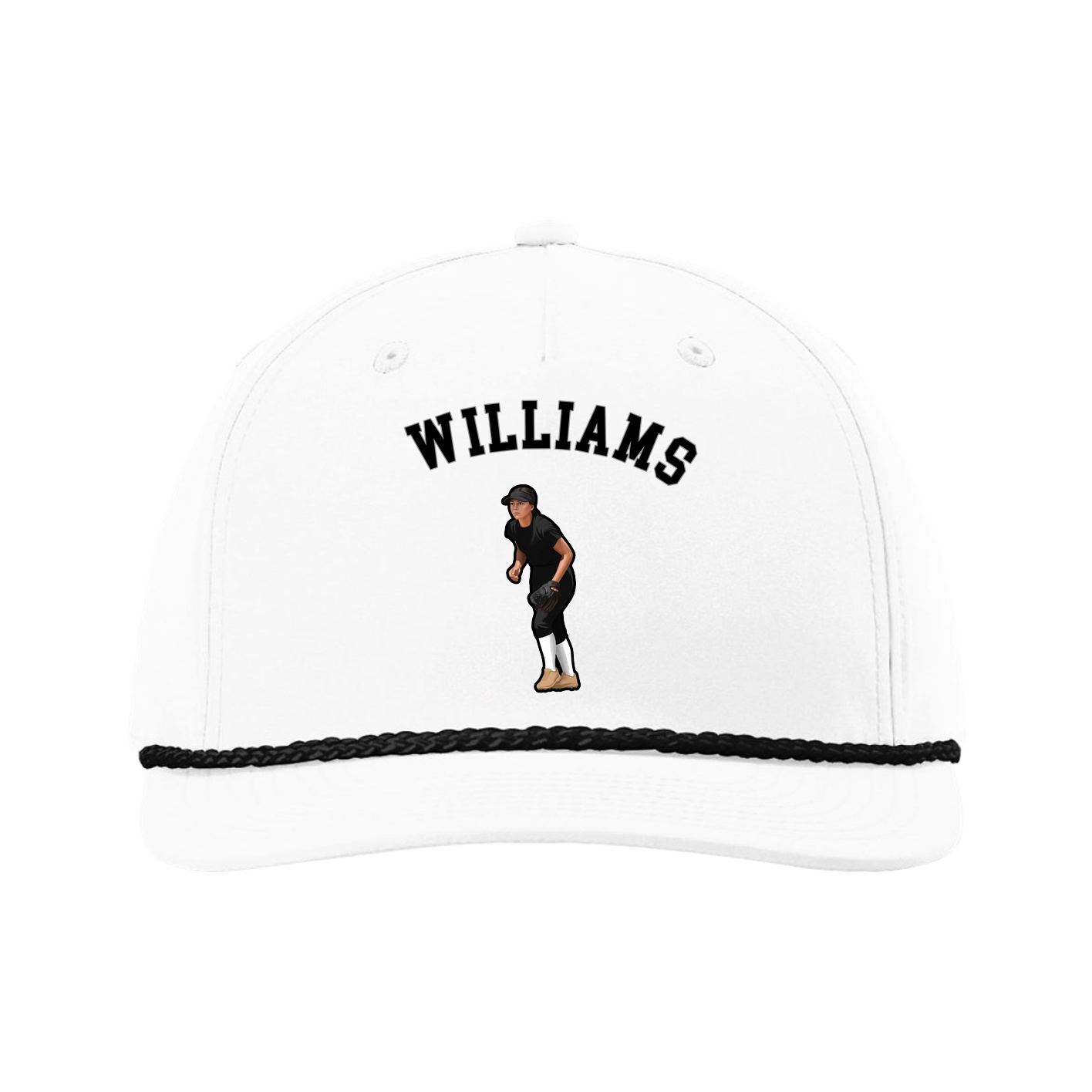 Five-Panel Classic Rope Cap — Shirsey Arch in White