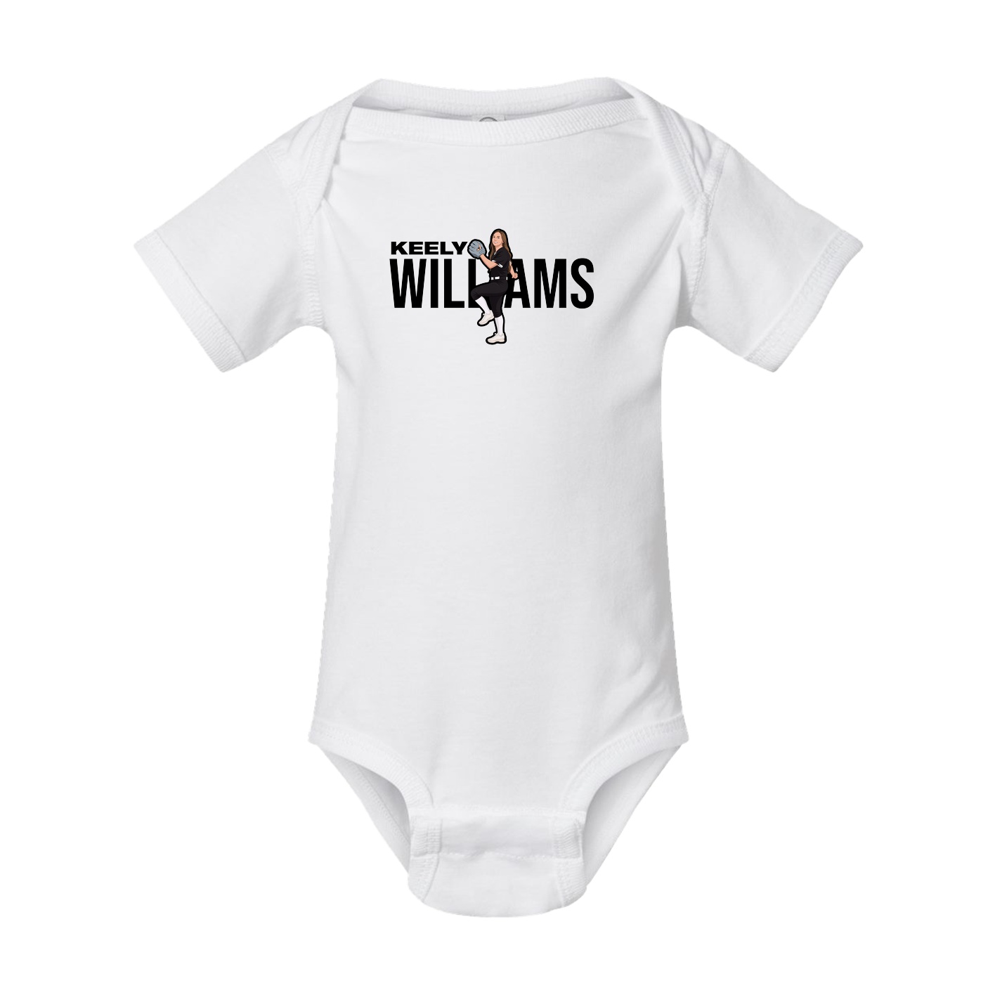 Baby Onesie — Player Name in White