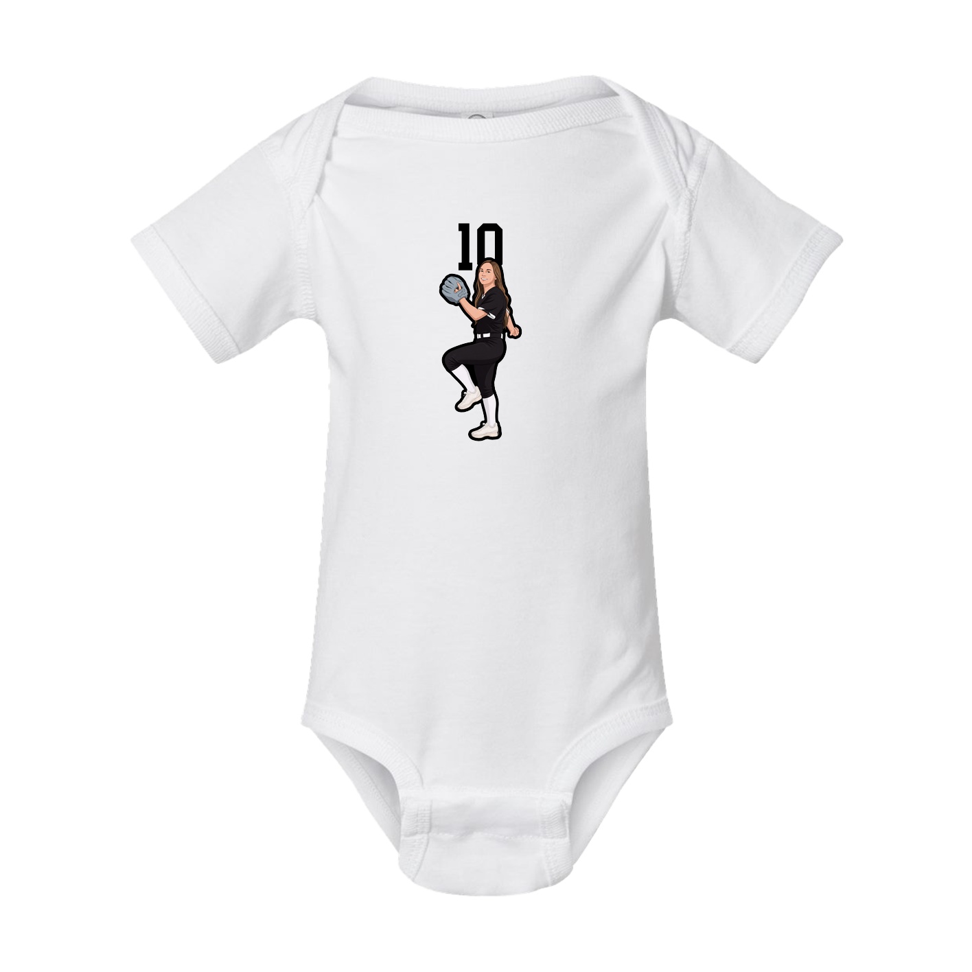 Baby Onesie — Number Top in White