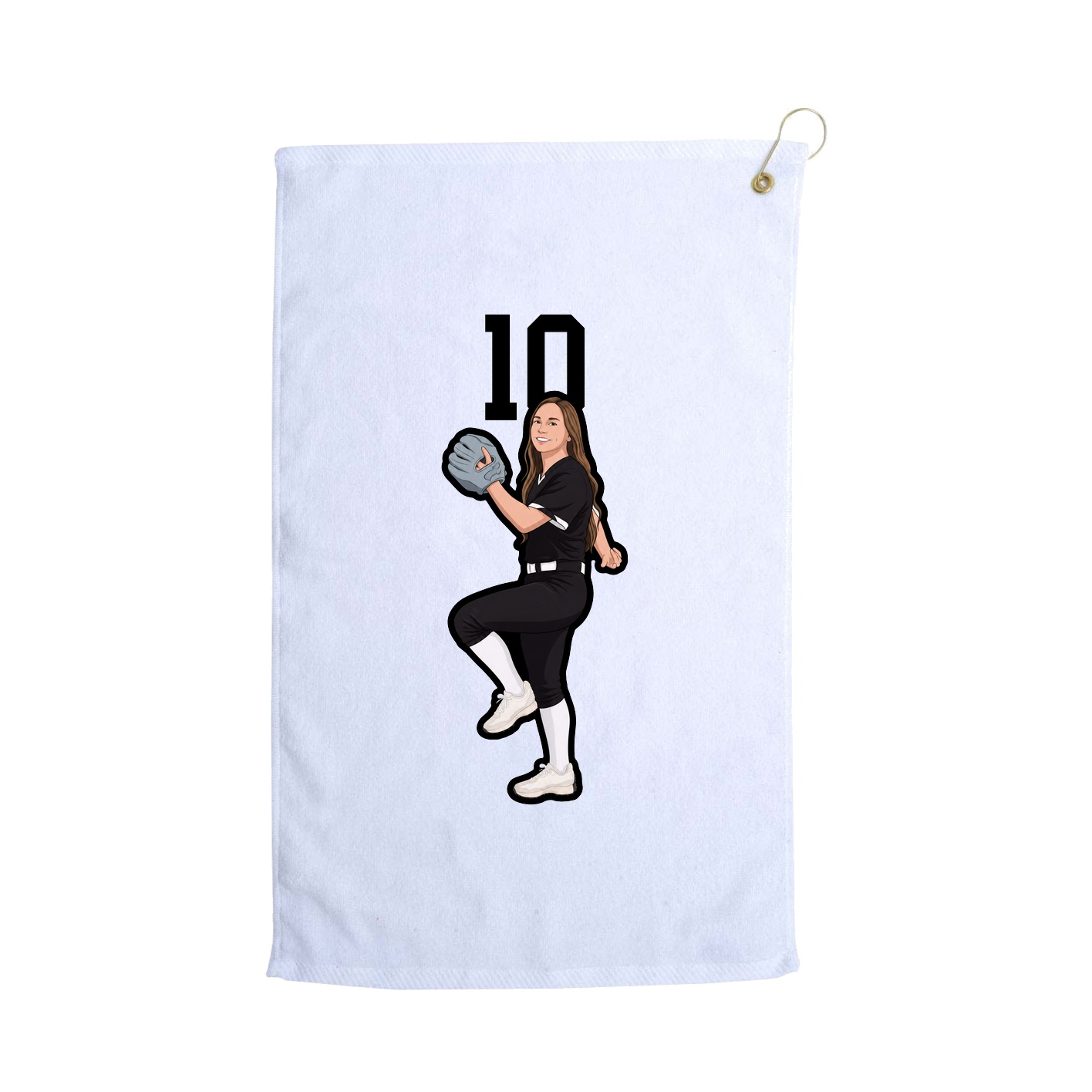 Golf Towel — Number Top in White