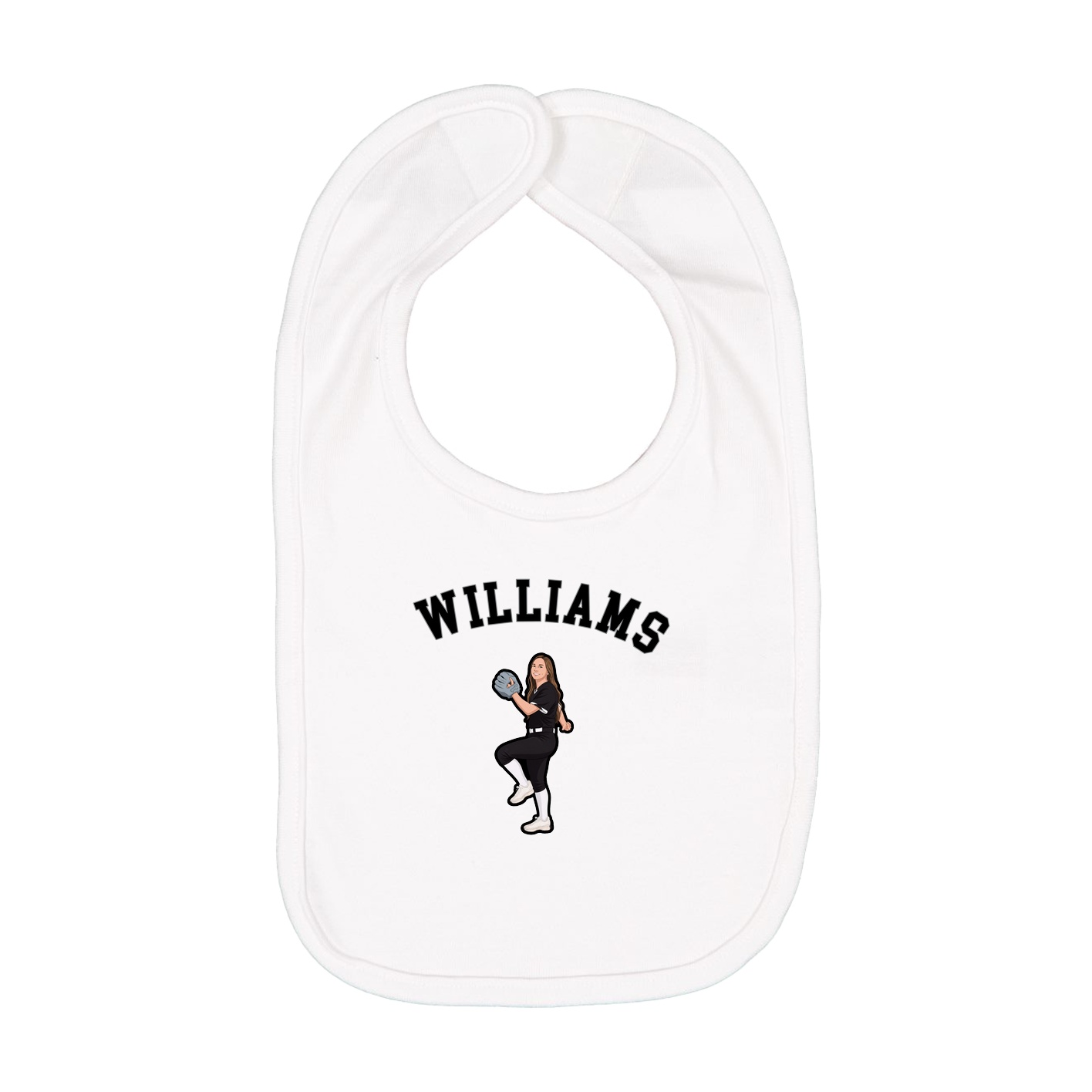 Infant Bib — Shirsey Arch in White