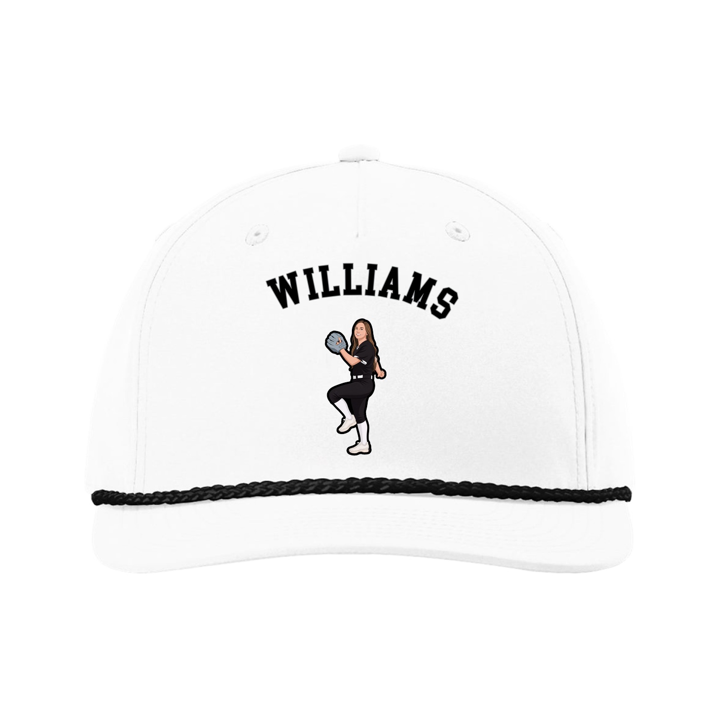 Five-Panel Classic Rope Cap — Shirsey Arch in White