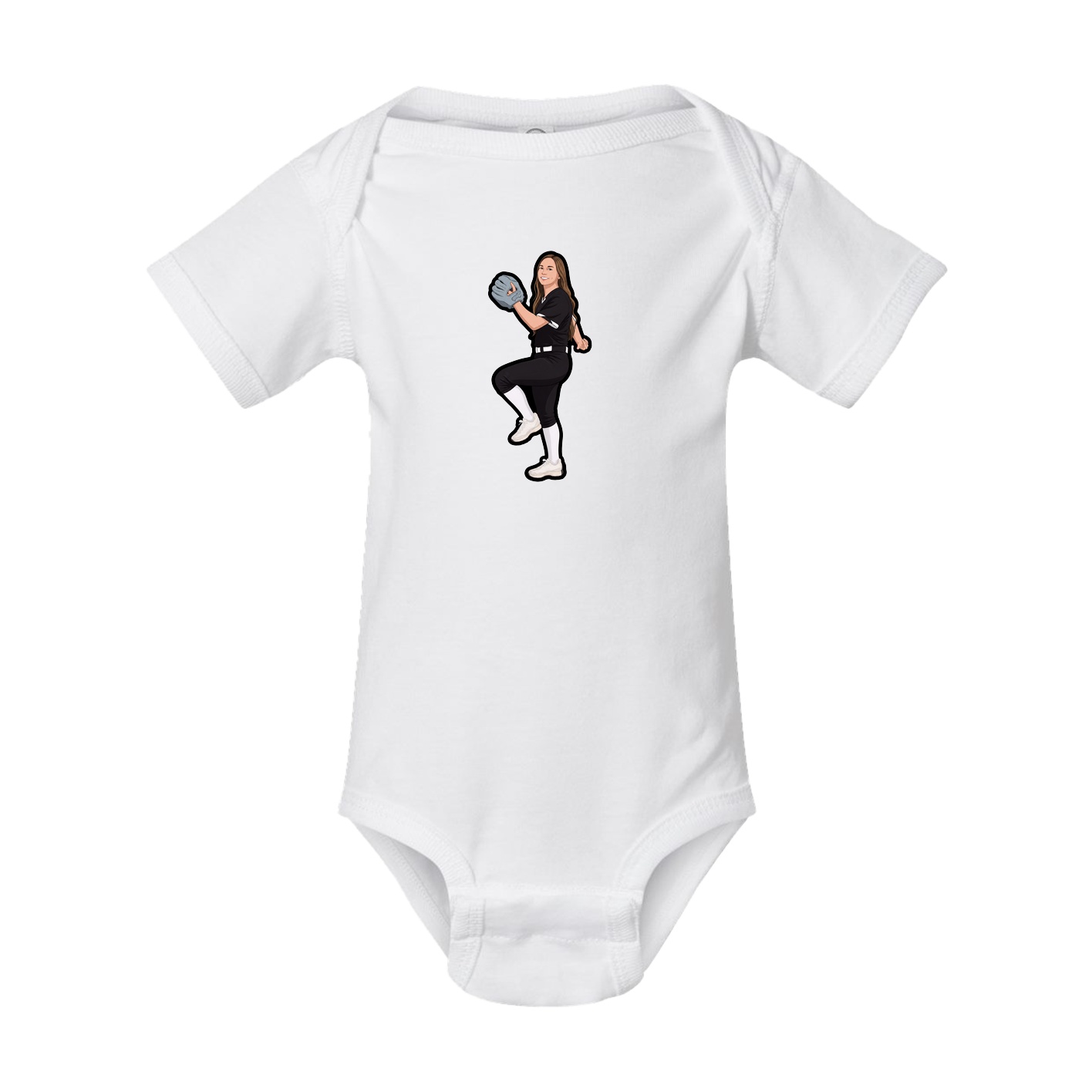 Baby Onesie — Name Vertical in White