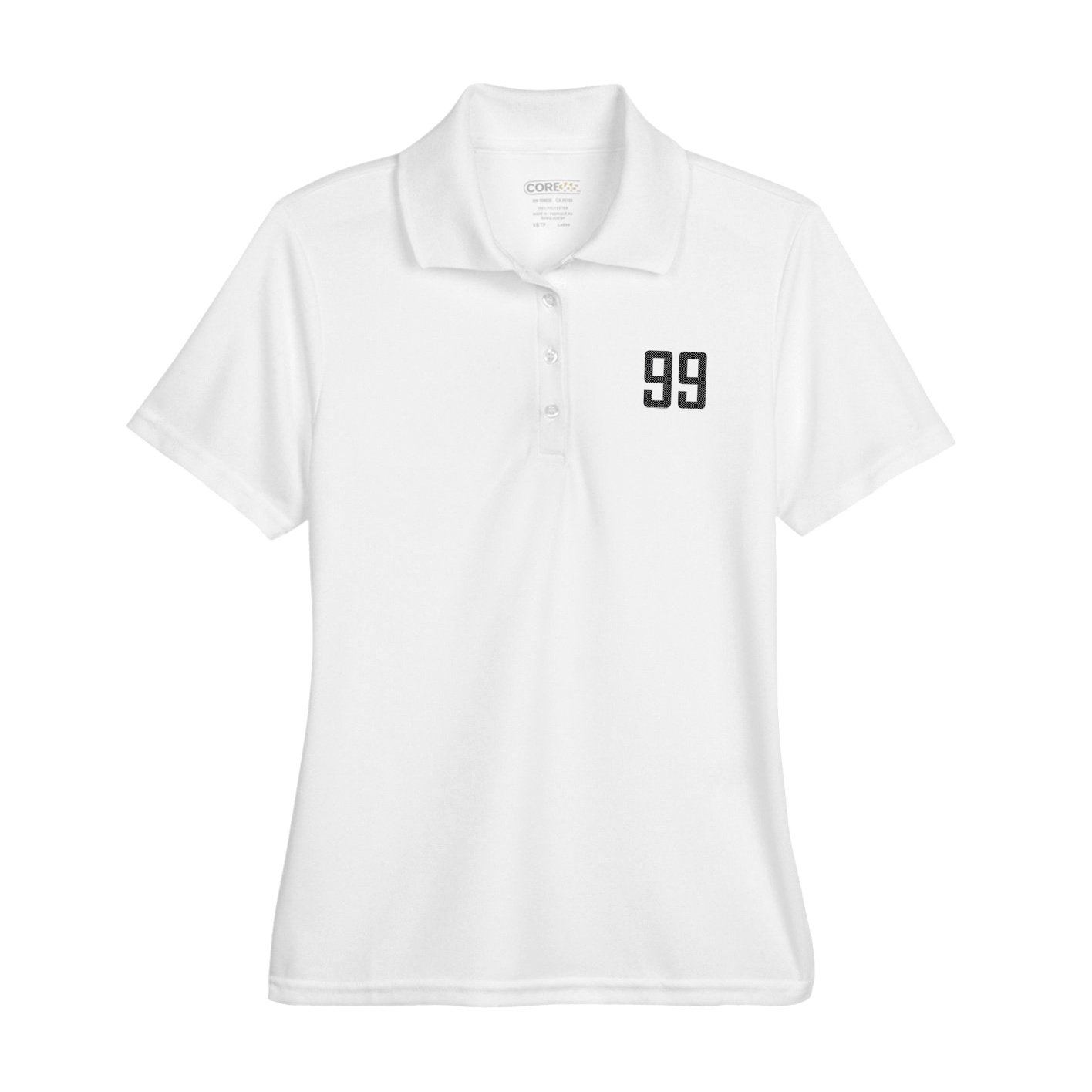Womens Performance Polo — Front Shirsy in White