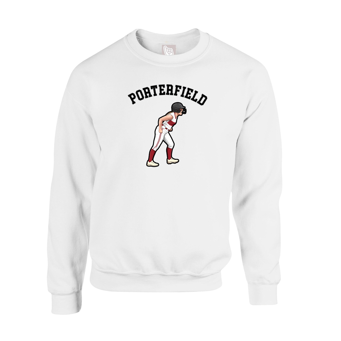 Fleece Crew — Shirsey Arch in White