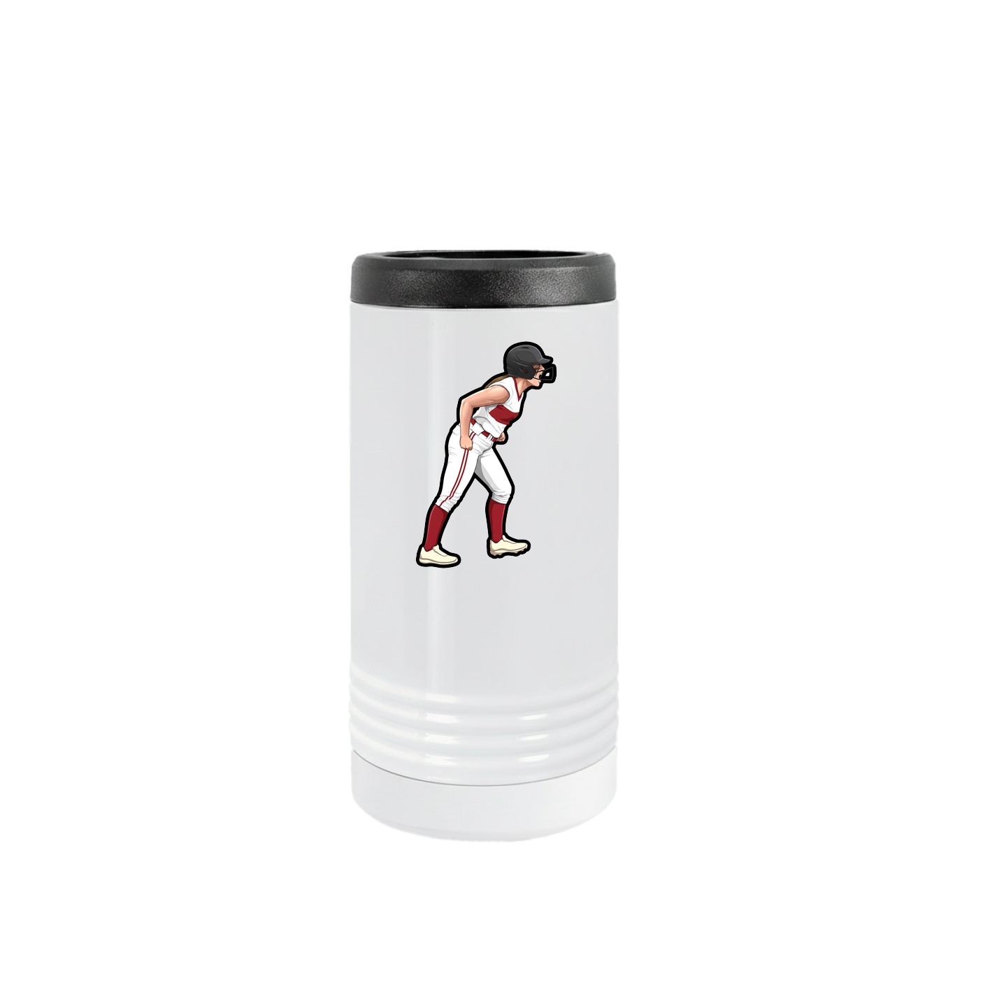 Slim Beverage Holder — Name Vertical in White