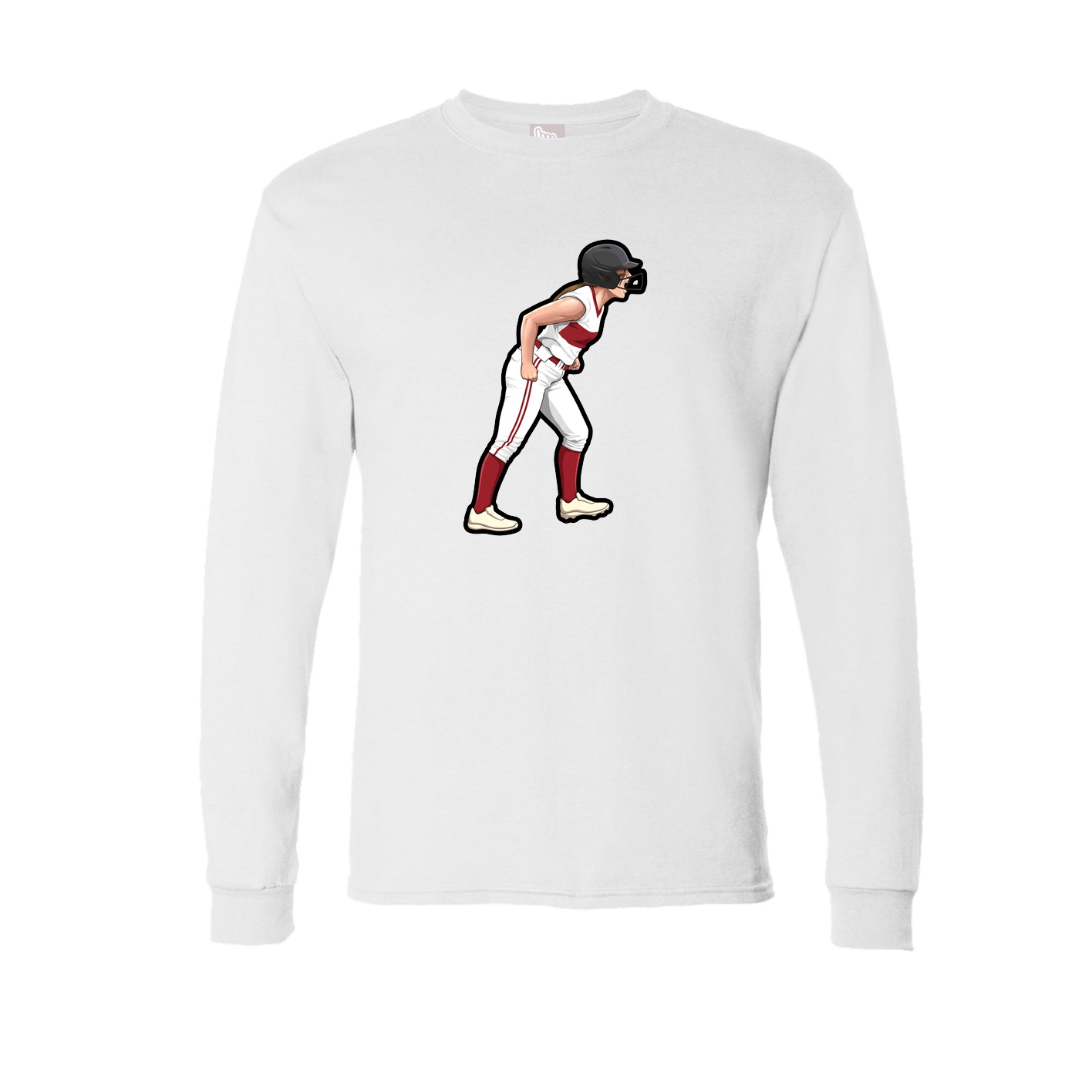 Long Sleeve Tee — Name Vertical in White