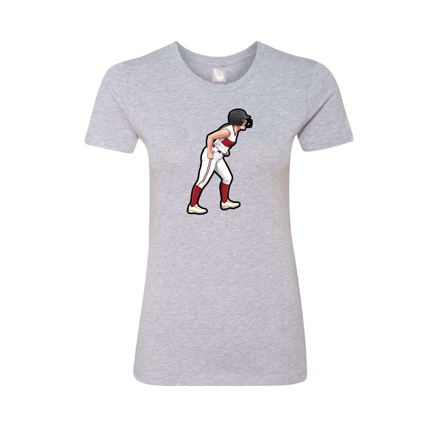 Fitted Women's Tee — Name Vertical in Grey