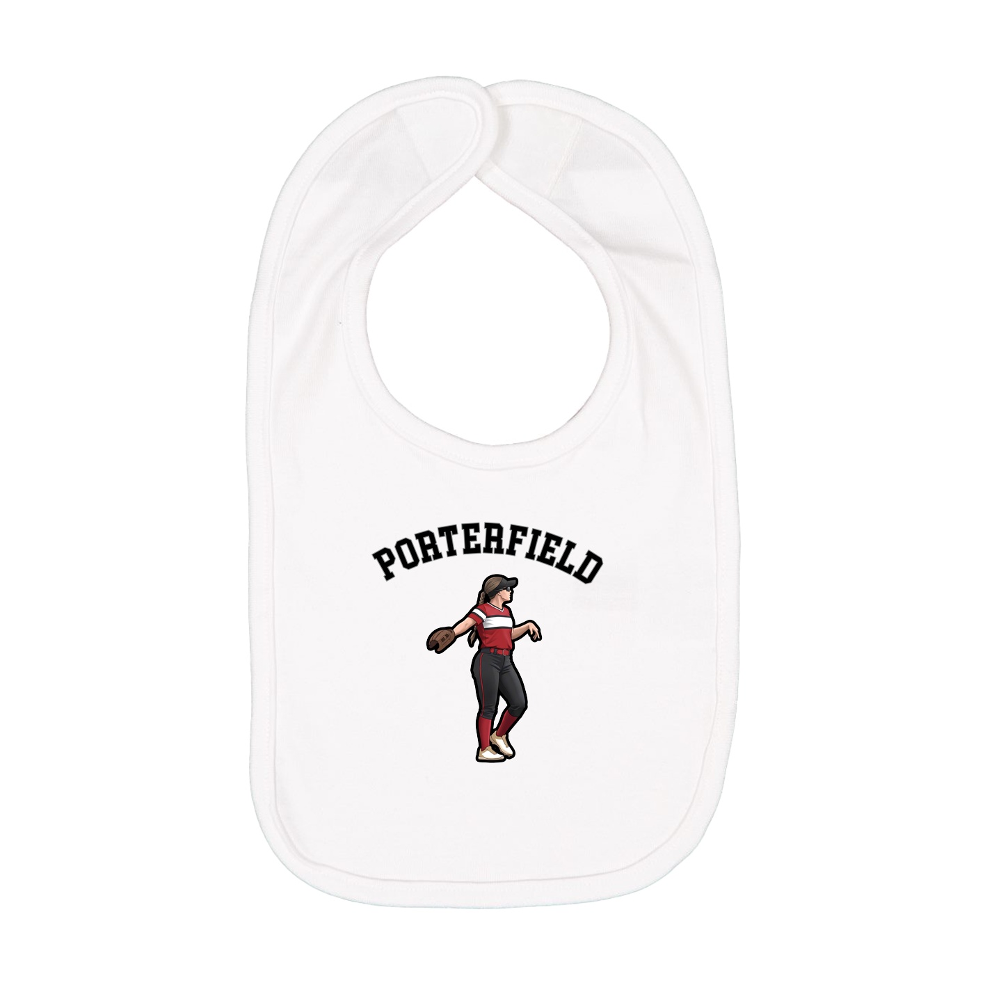Infant Bib — Shirsey Arch in White