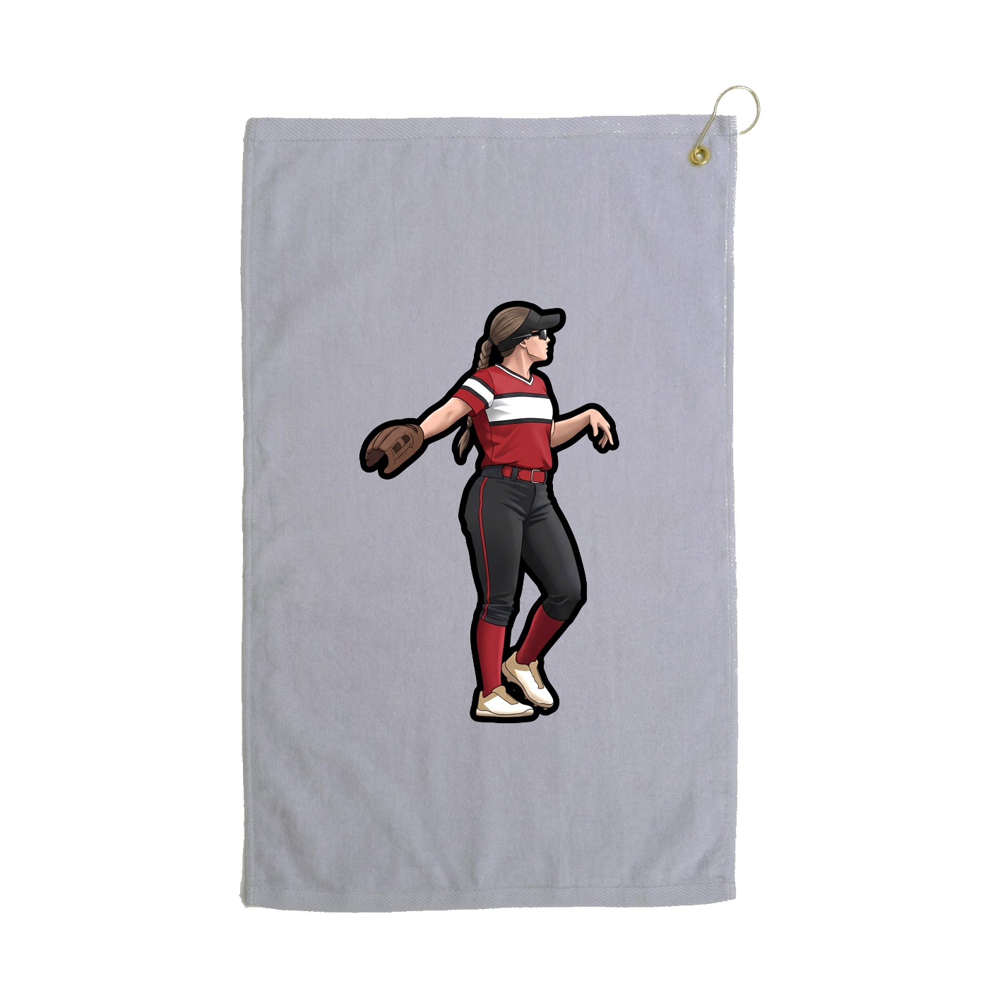 Golf Towel — Name Vertical in Grey