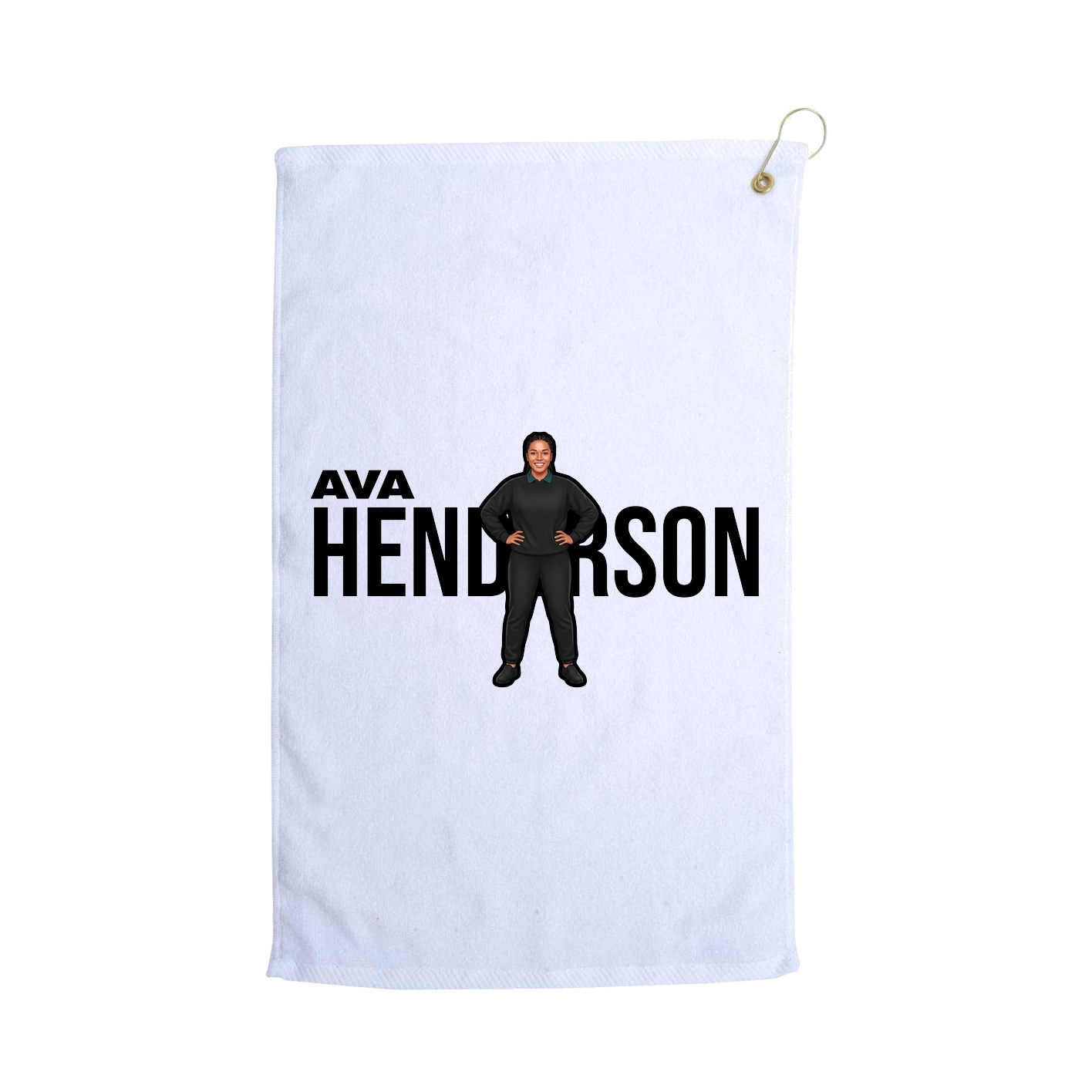 Golf Towel — Player Name in White