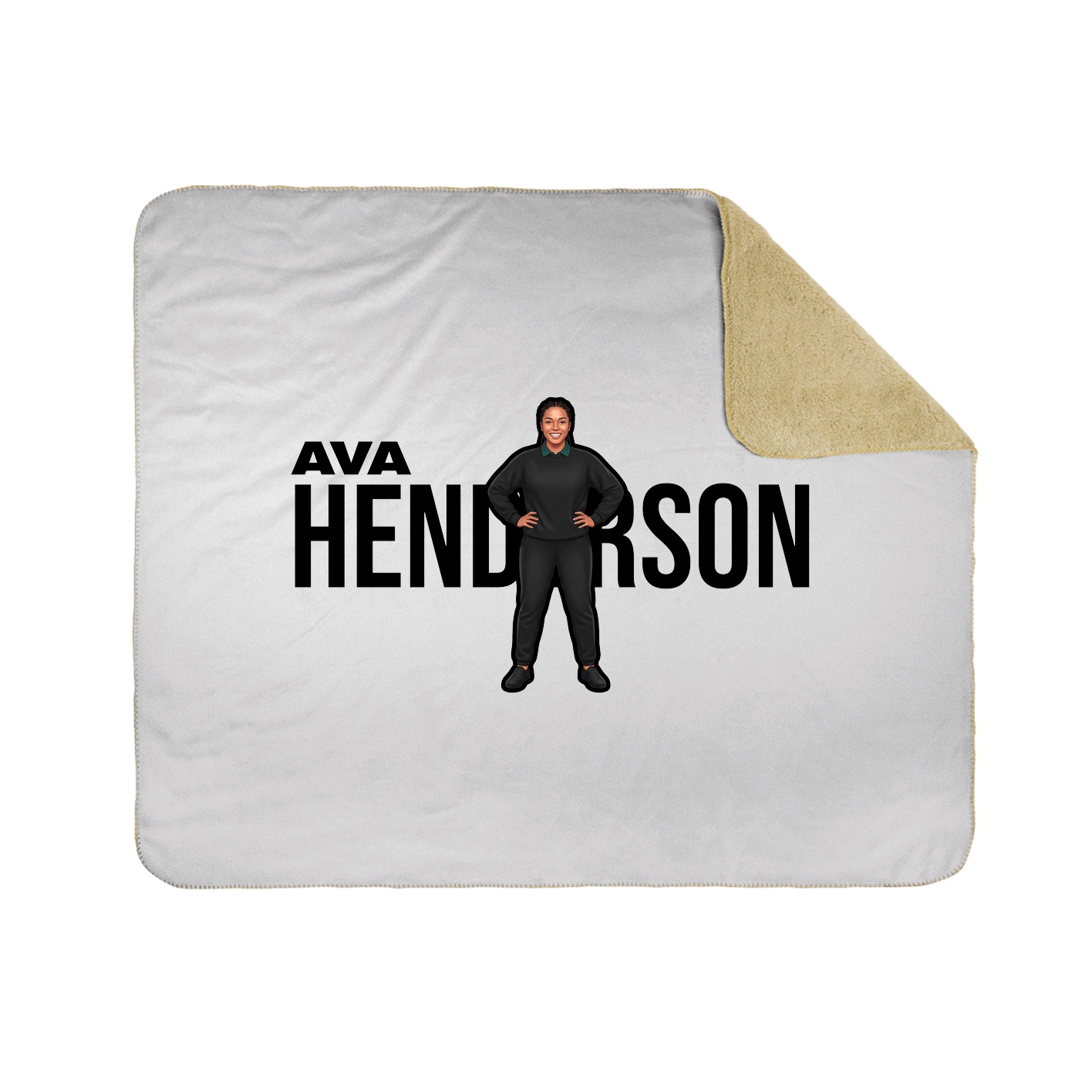 Throw Blanket — Player Name in White