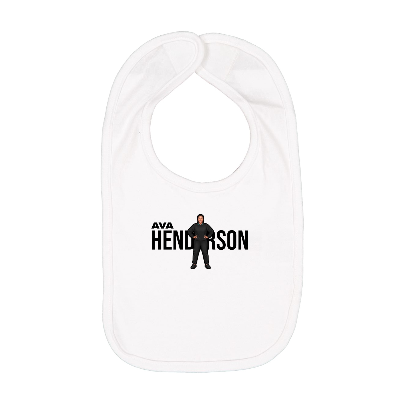 Infant Bib — Player Name in White