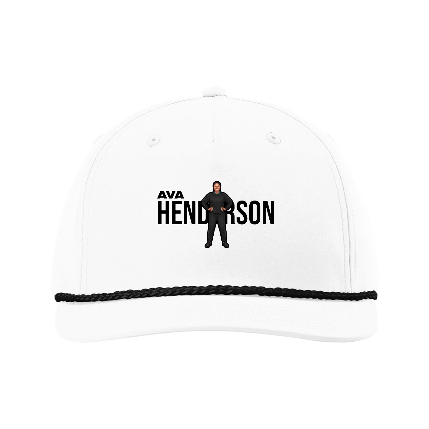 Five-Panel Classic Rope Cap — Player Name in White