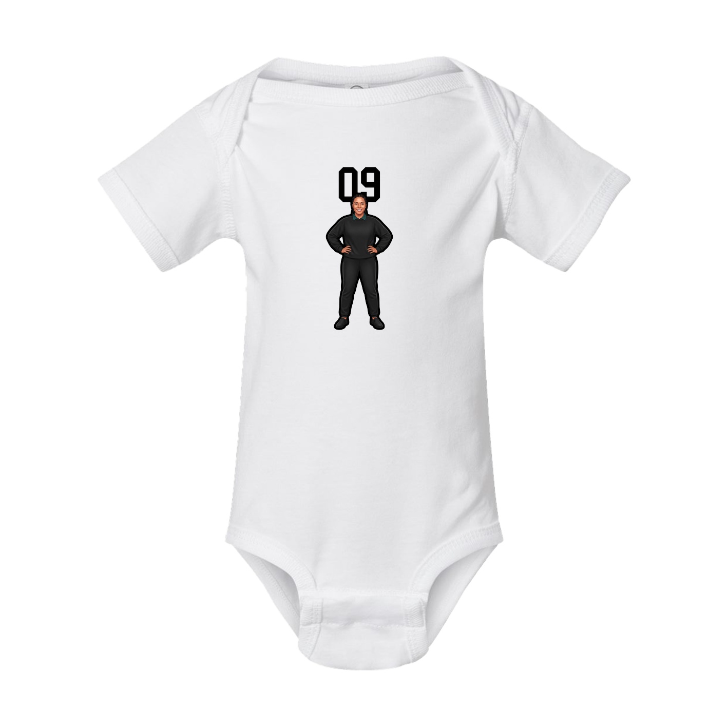 Baby Onesie — Number Top in White