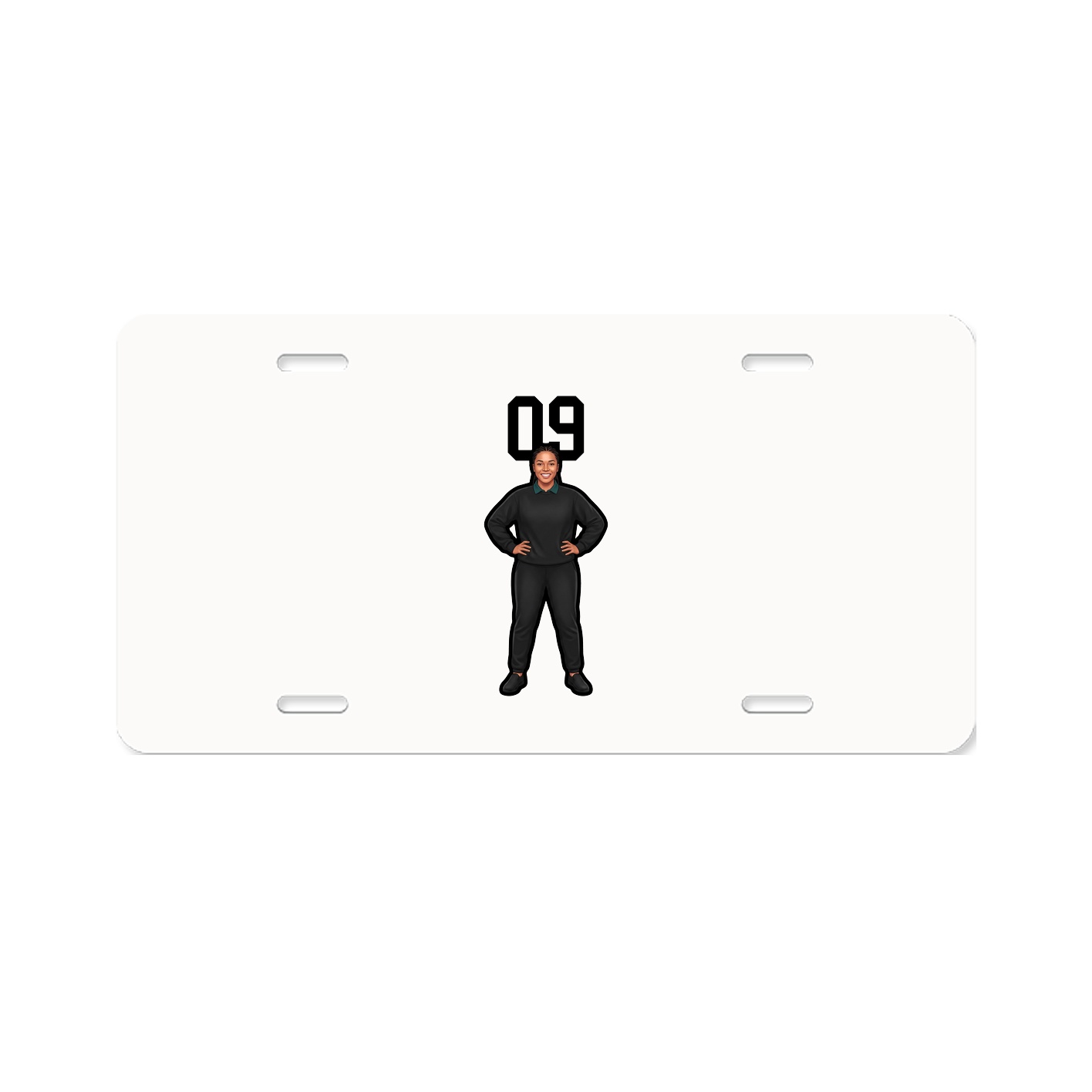 License Plate — Number Top in Classic